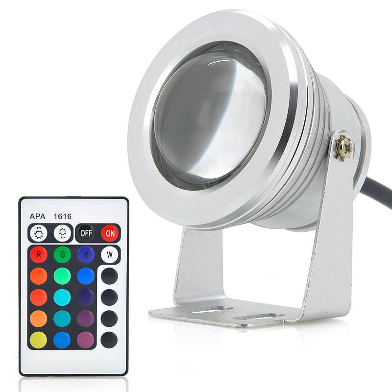 10W utomhus RGB LED-lampa, färgskiftande med handkontroll