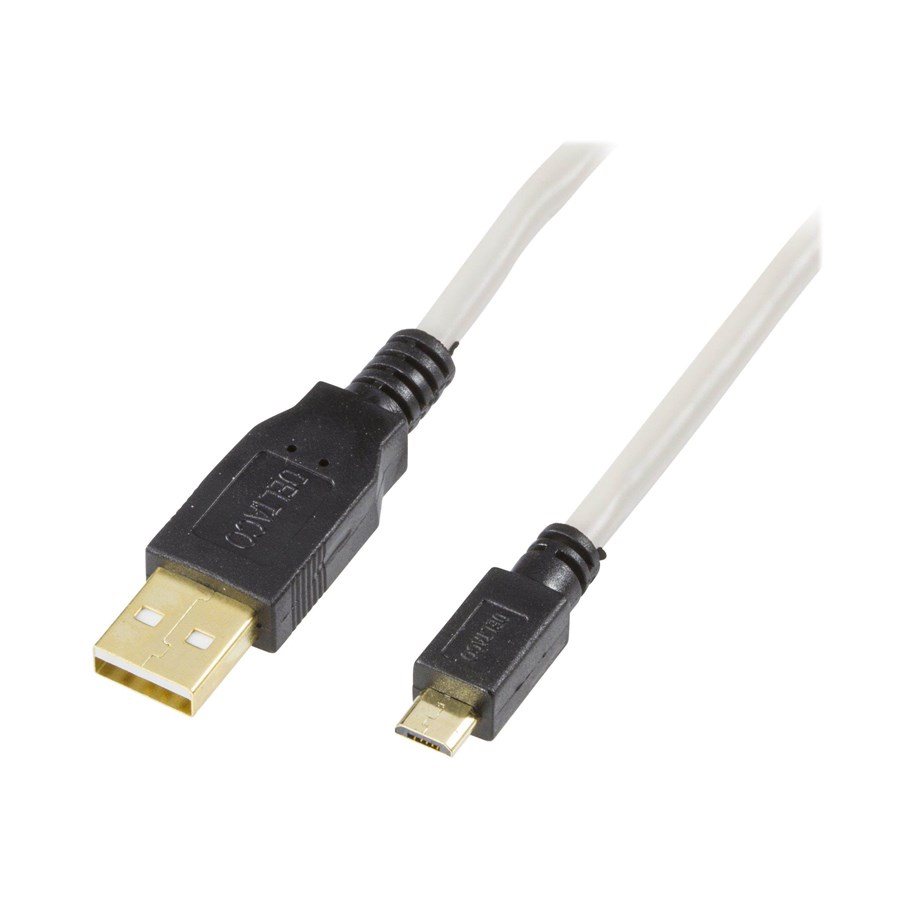 USB A - USB Micro B kabel 1m, deltaco