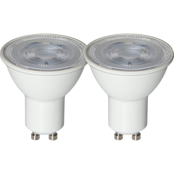 LED Spotlight, Räfflad, GU10, 3000K, 360lm, Varmvit, 2-pack