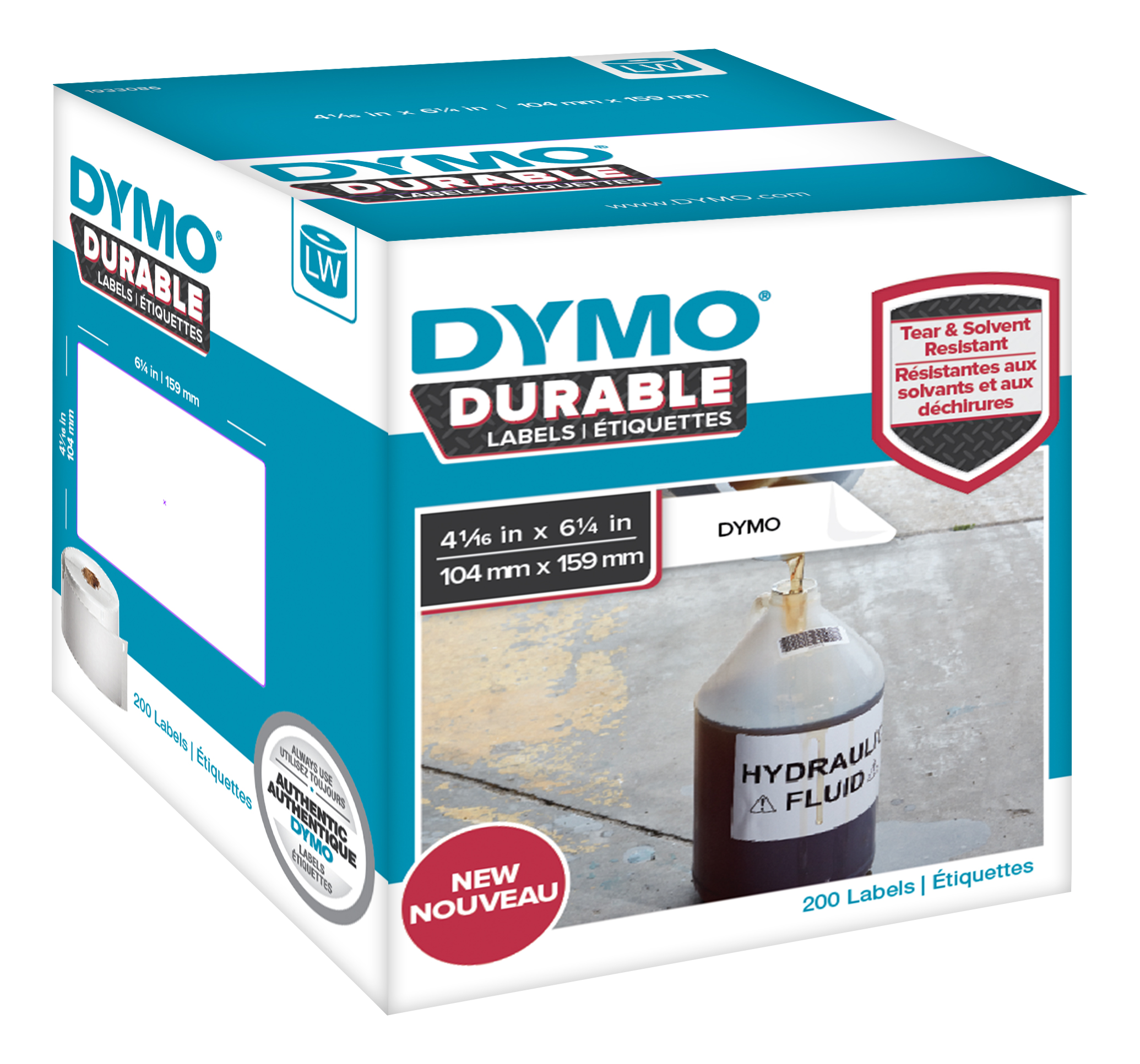 DYMO LW Durable extra-large shipping 104mm x 159mm, 200 etiketter