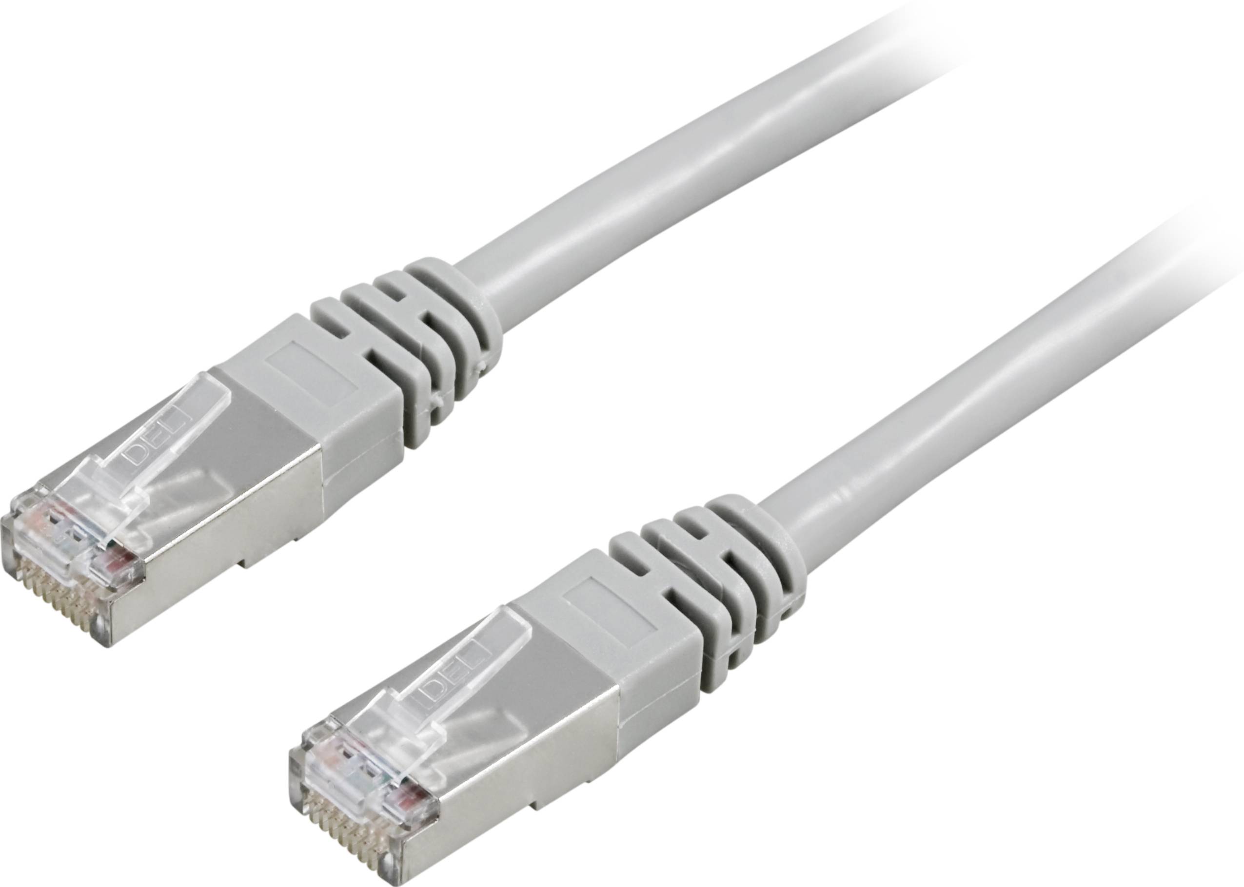 DELTACO F/UTP, Cat5e patchkabel, 2m, grå