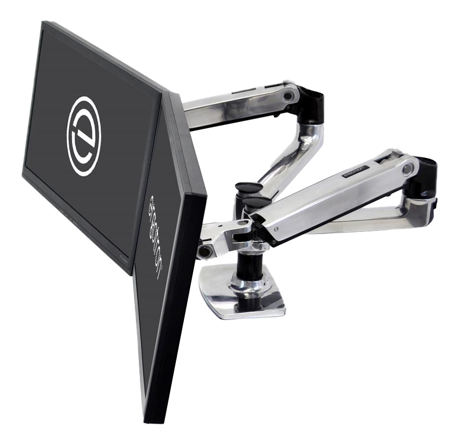 Ergotron LX Side-by-side Dual arm polished aluminium