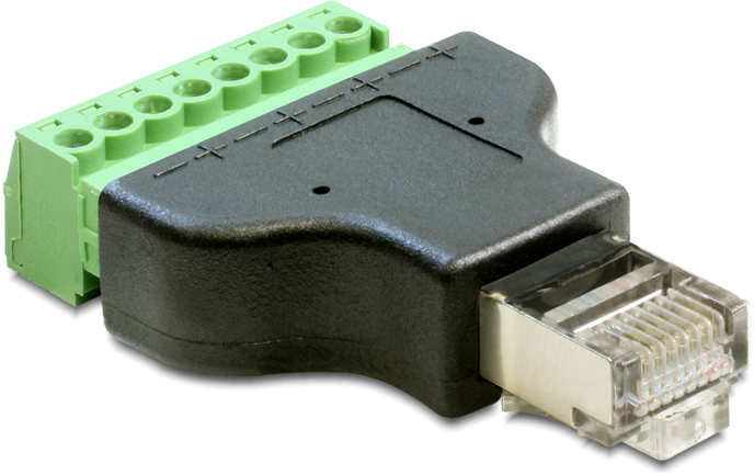 DeLOCK terminalblocksadapter, RJ45 hane, 8-pin