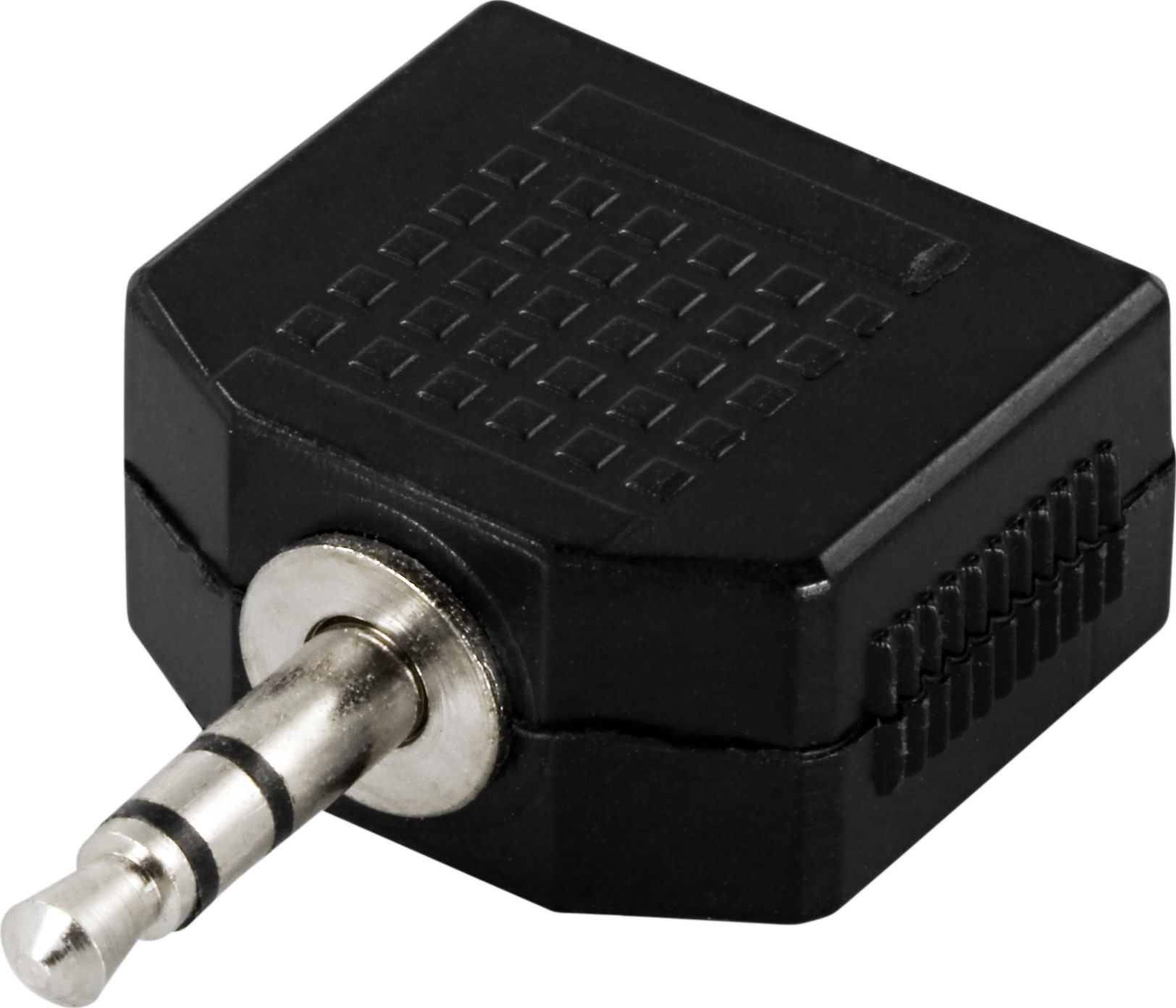 DELTACO Y-adapter för ljud, 1x3,5mm ha till 2x3,5mm ho