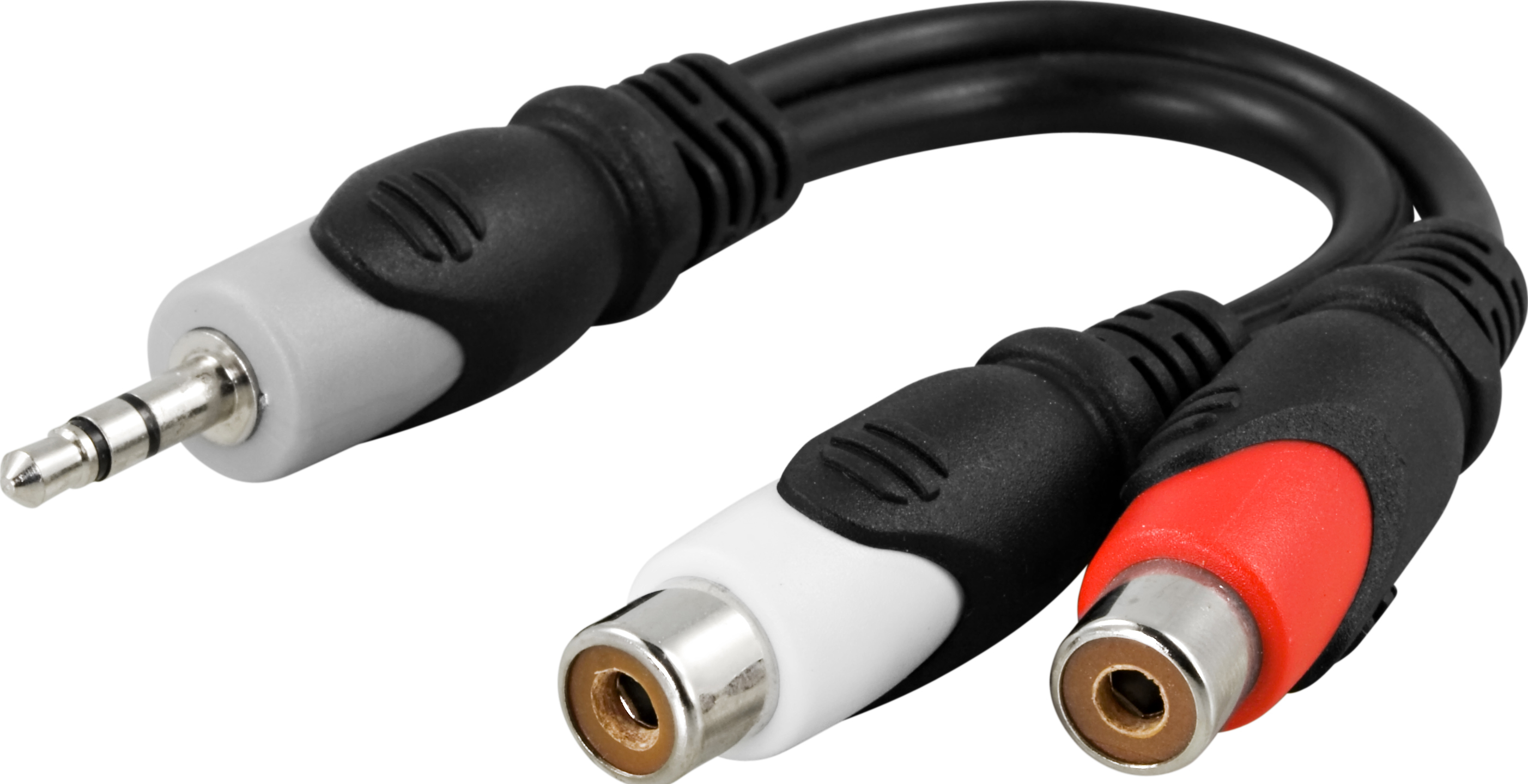 DELTACO multimedia-adapter 3,5mm ha till 2xRCA ho