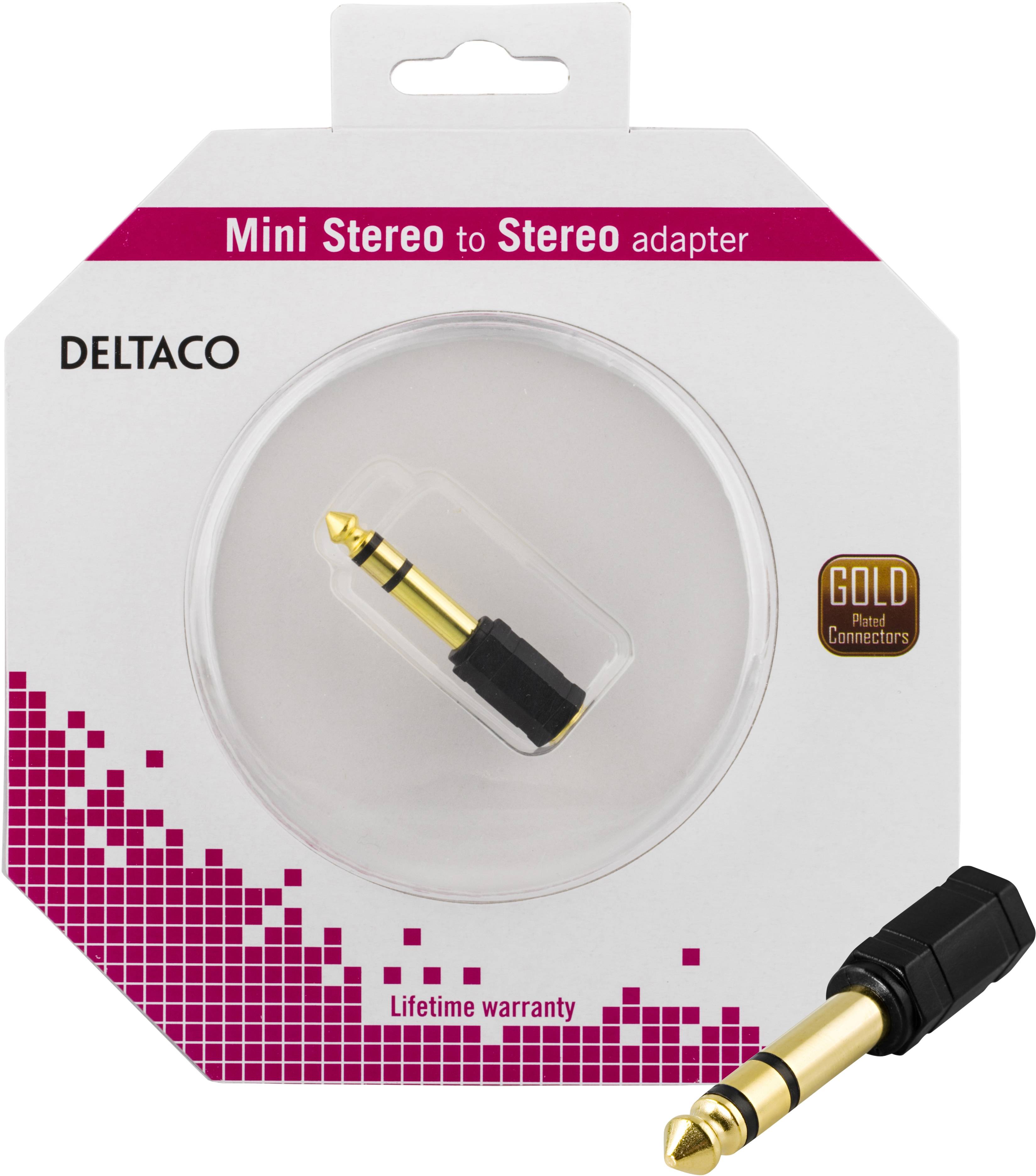 DELTACO teleadapter 6,3mm ha - 3,5mm stereo ho