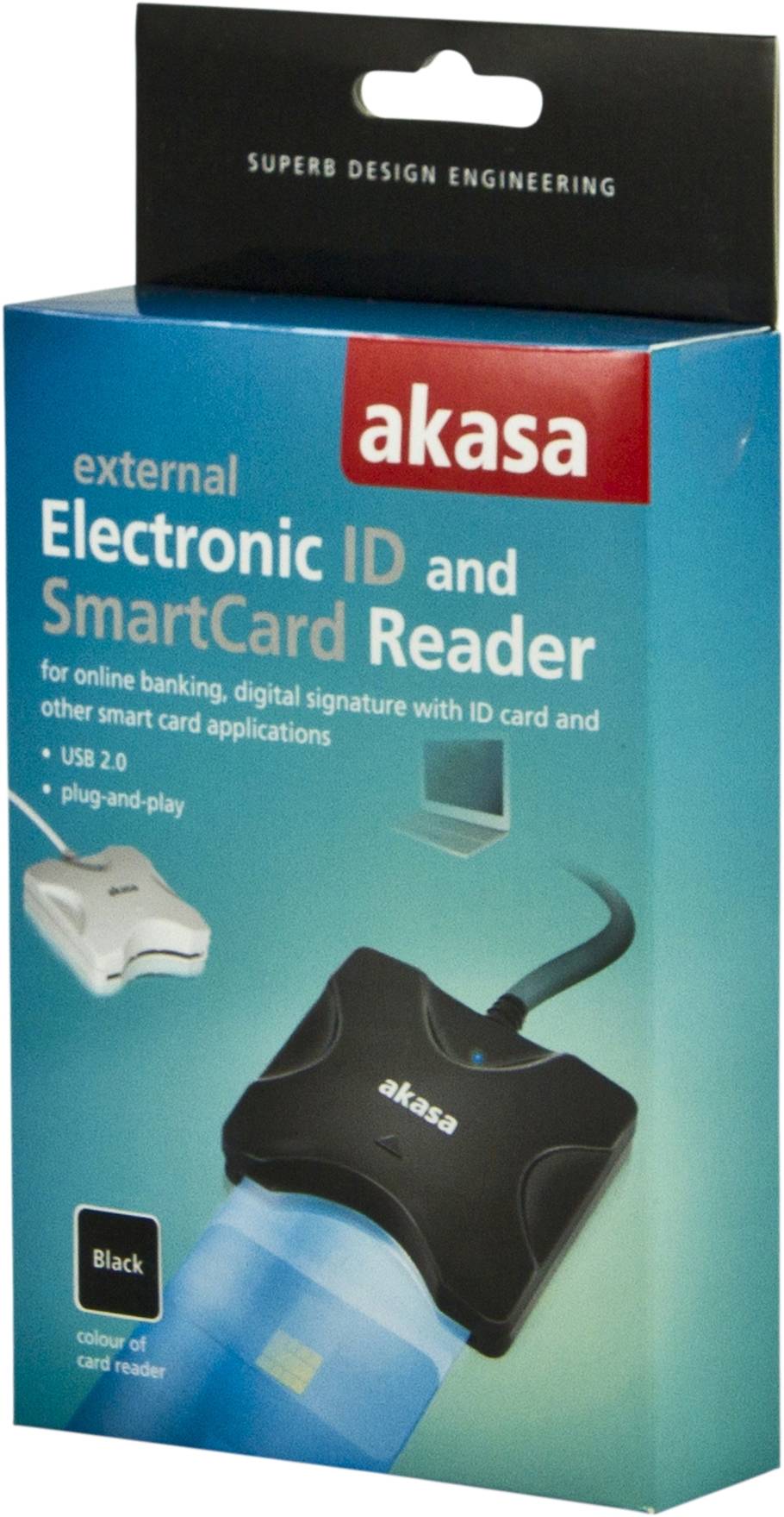 Alternativ bild 1 för Akasa AK-CR-03BK - SMART-kortläsare - USB 2.0