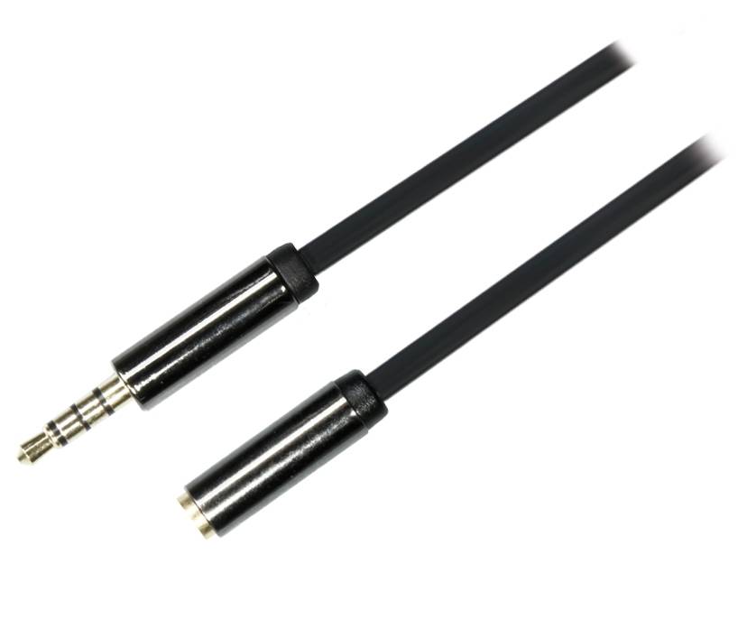 Alternativ bild 1 för Deltaco Audio 3.5mm Female - 3.5mm Male 4-pin