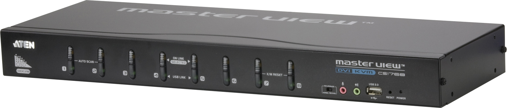 ATEN KVM-switch, 1 konsol styr 8 datorer, DVI/USB, 2 extra USB-portar