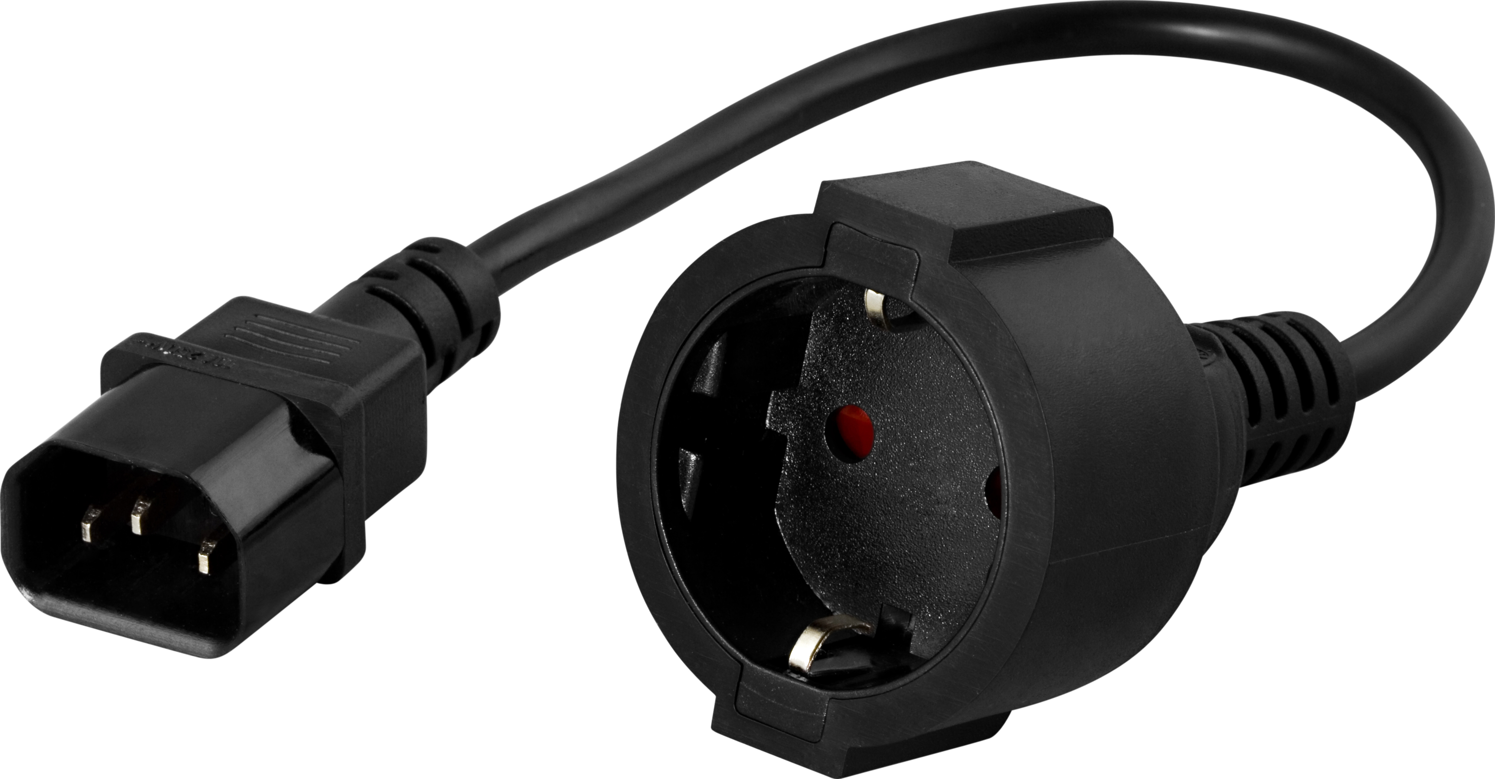 DELTACO apparatadapter, IEC C14 hane till CEE 7/4