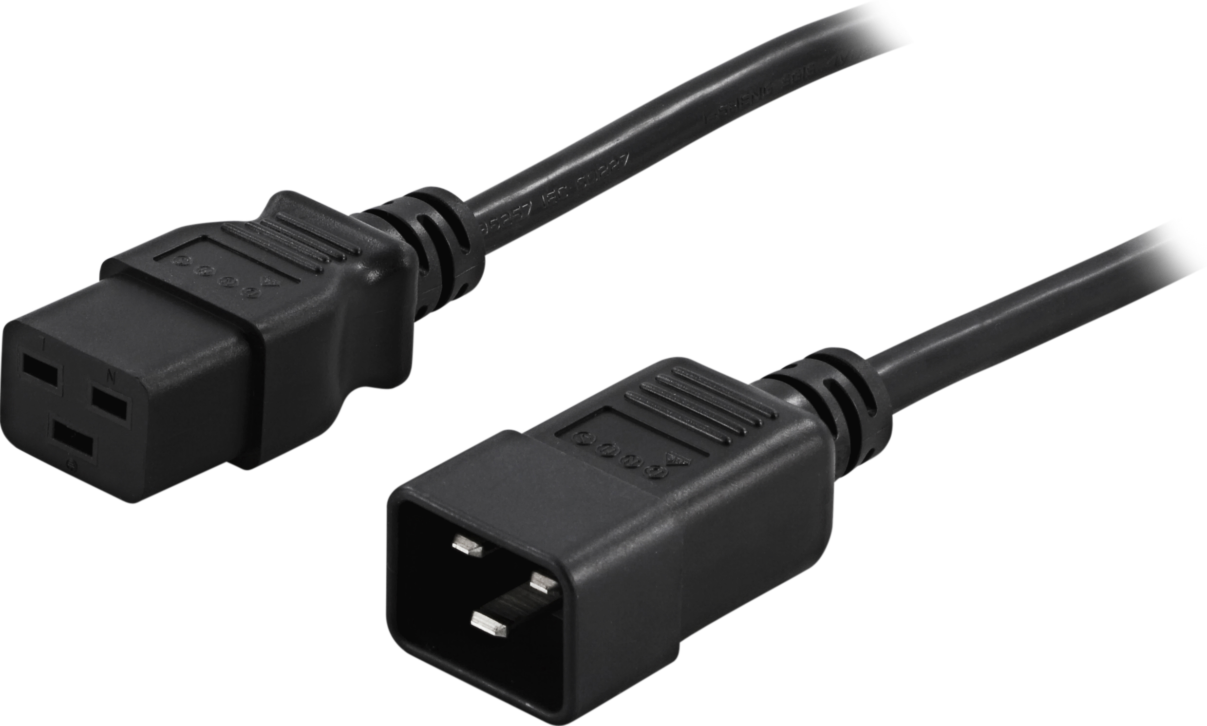 Alternativ bild 1 för Deltaco DEL-112NA - power extension cable - IEC 60320 C19 to IEC 60320 C20 - 2 m