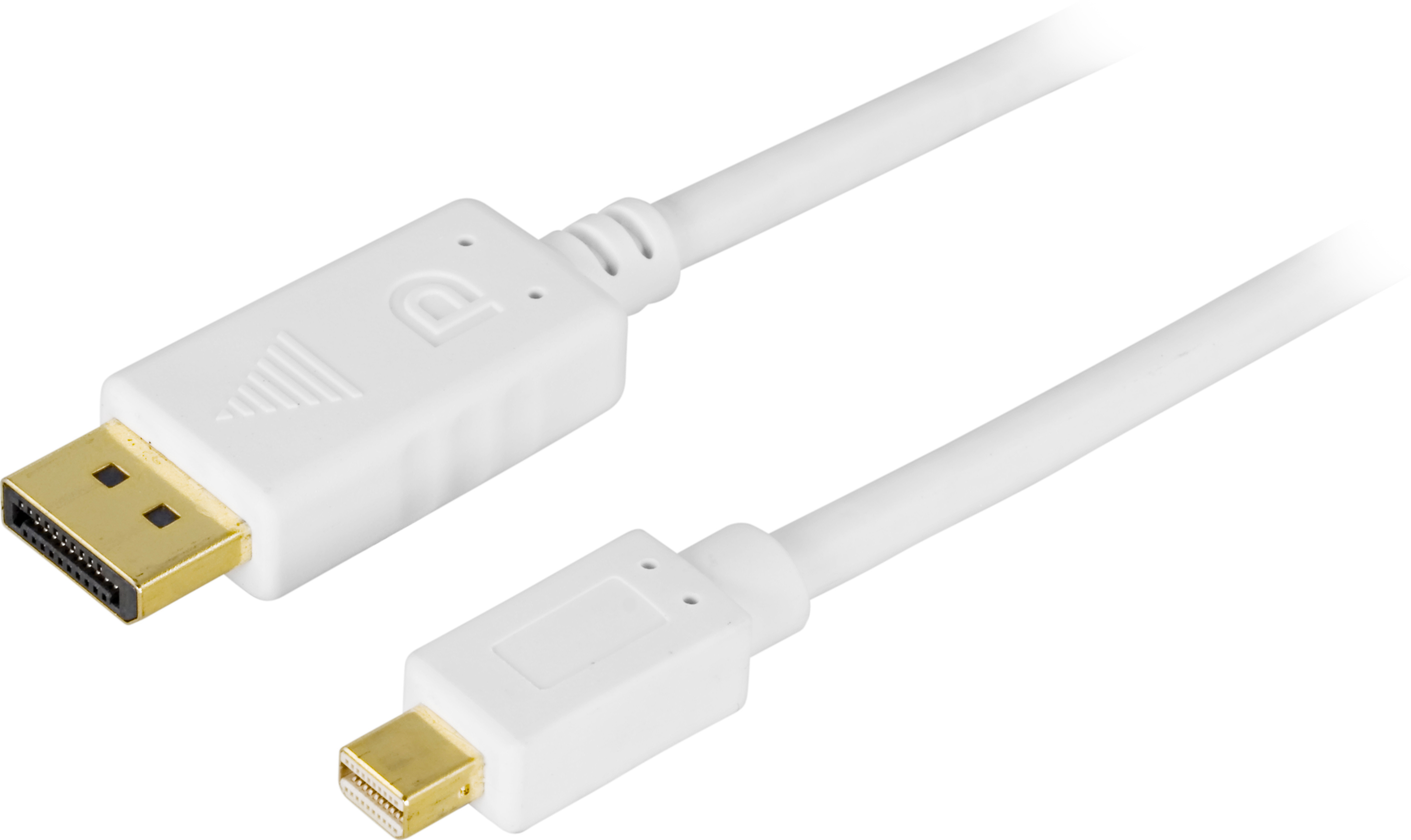 DELTACO DisplayPort till Mini DisplayPort kabel, 20-p ha - ha, 2m, vit