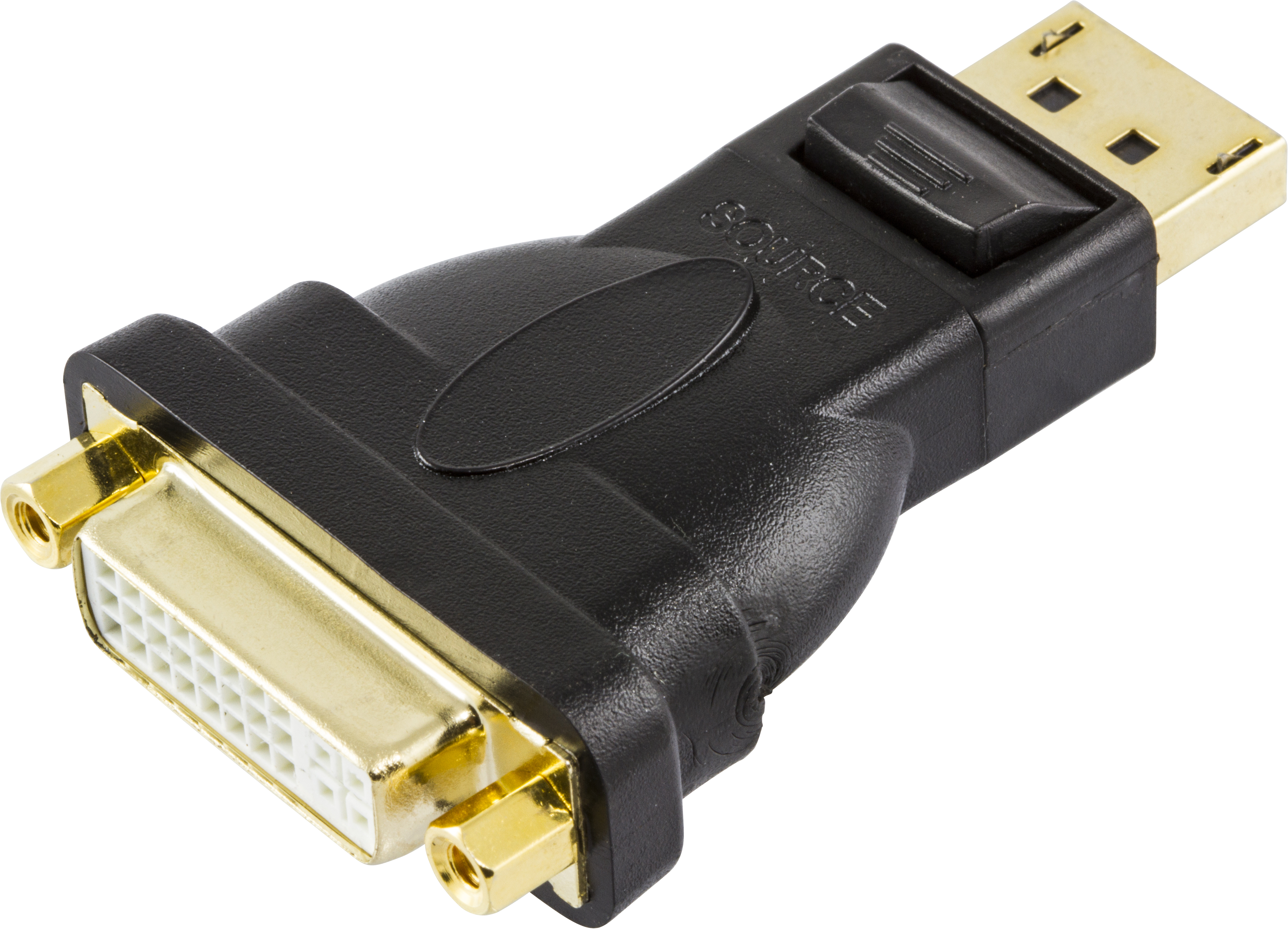 DELTACO DisplayPort till DVI-D Single Link adapter, ha - ho, svart