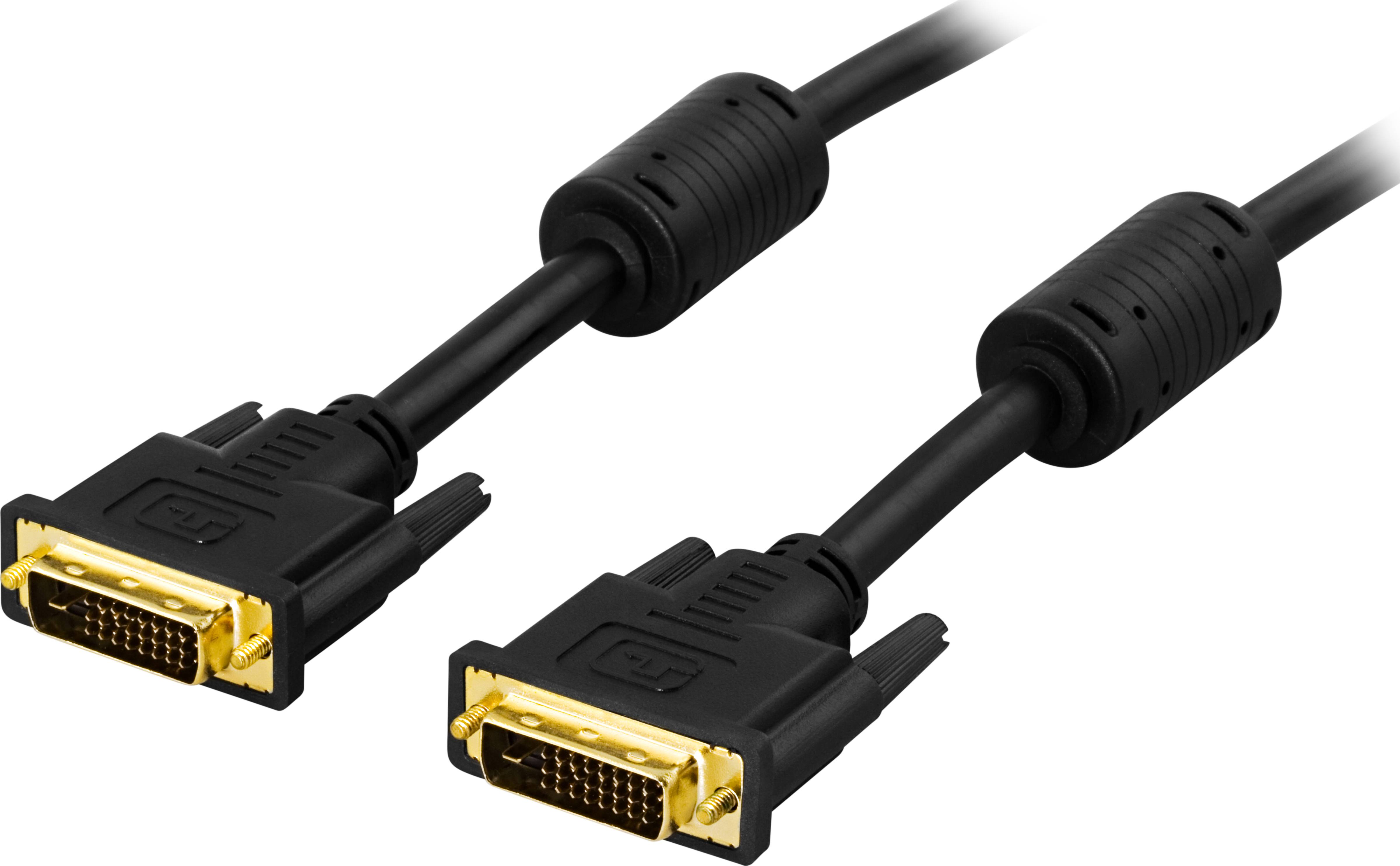 DELTACO DVI monitorkabel Dual Link, DVI-D ha - ha 2m