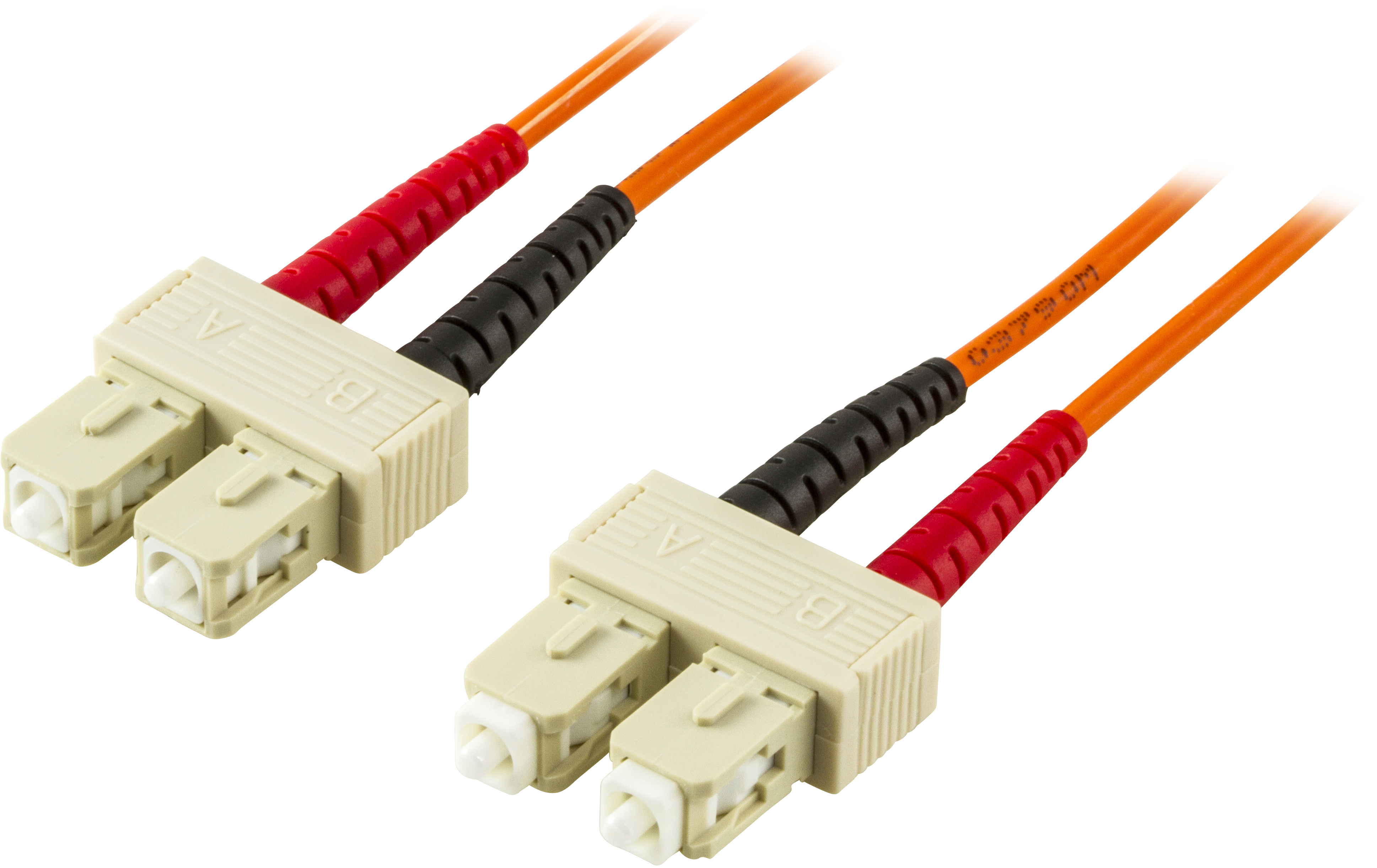 DELTACO OM2 fiberkabel, SC - SC, duplex, UPC, 50/125, 10m, orange