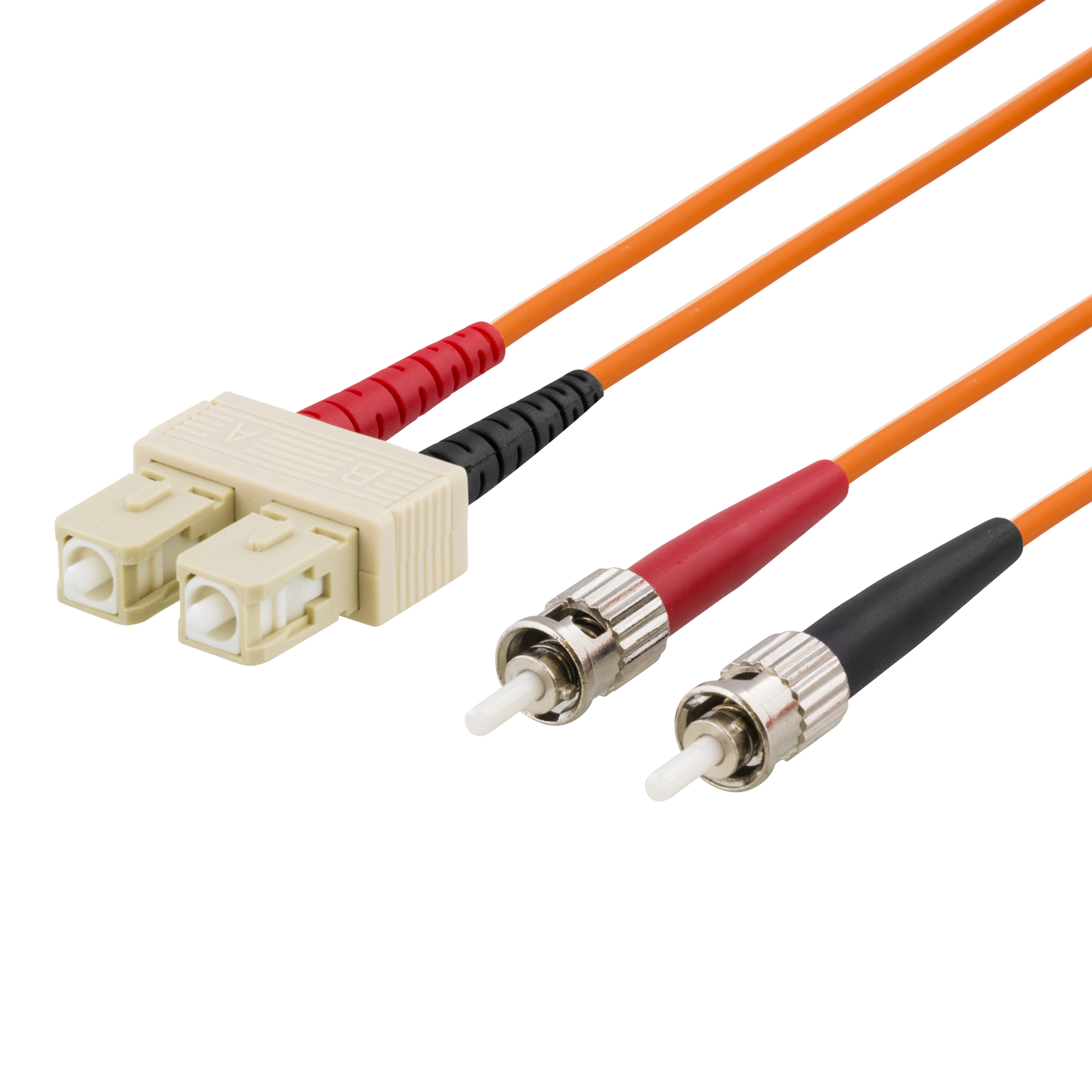 DELTACO OM1 fiberkabel, SC - ST, duplex, UPC, 62,5/125, 10m, orange