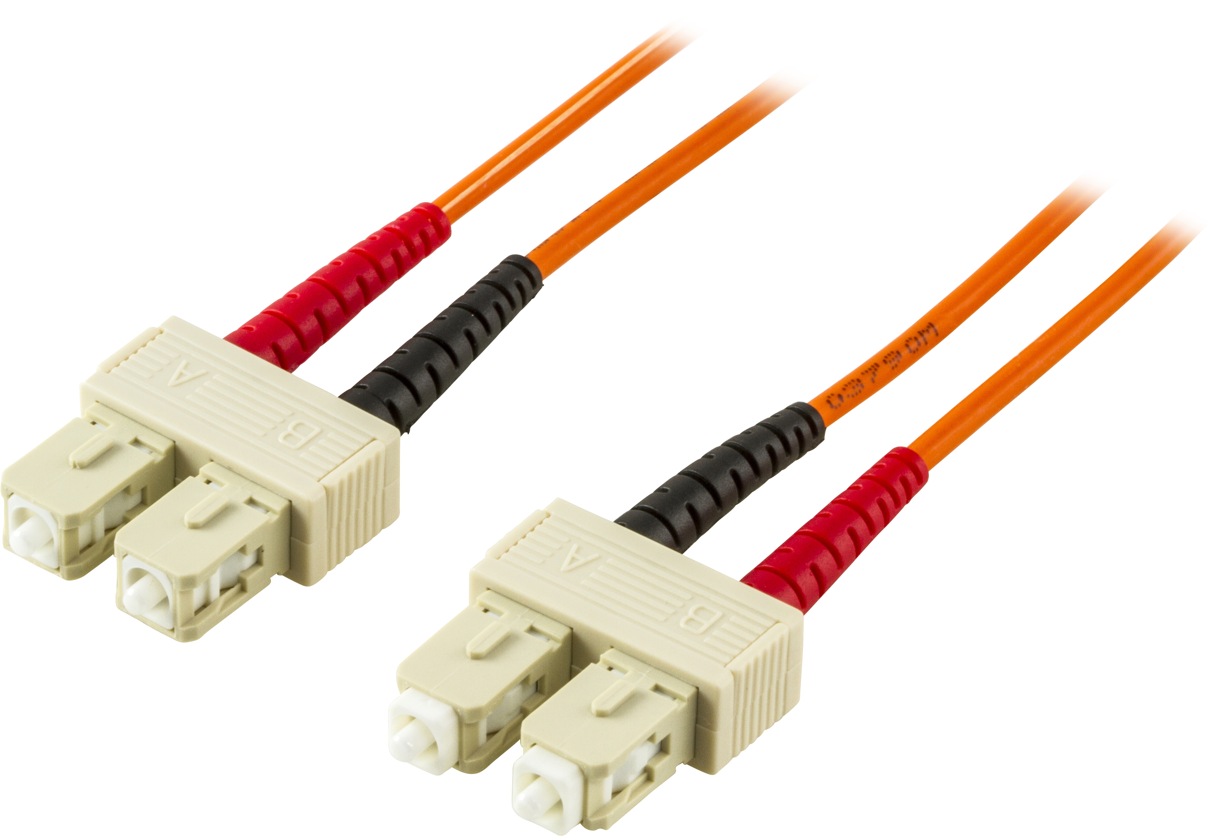 Alternativ bild 1 för DELTACO OM1 fiberkabel, SC - SC, duplex, UPC, 62,5/125, 2m, orange