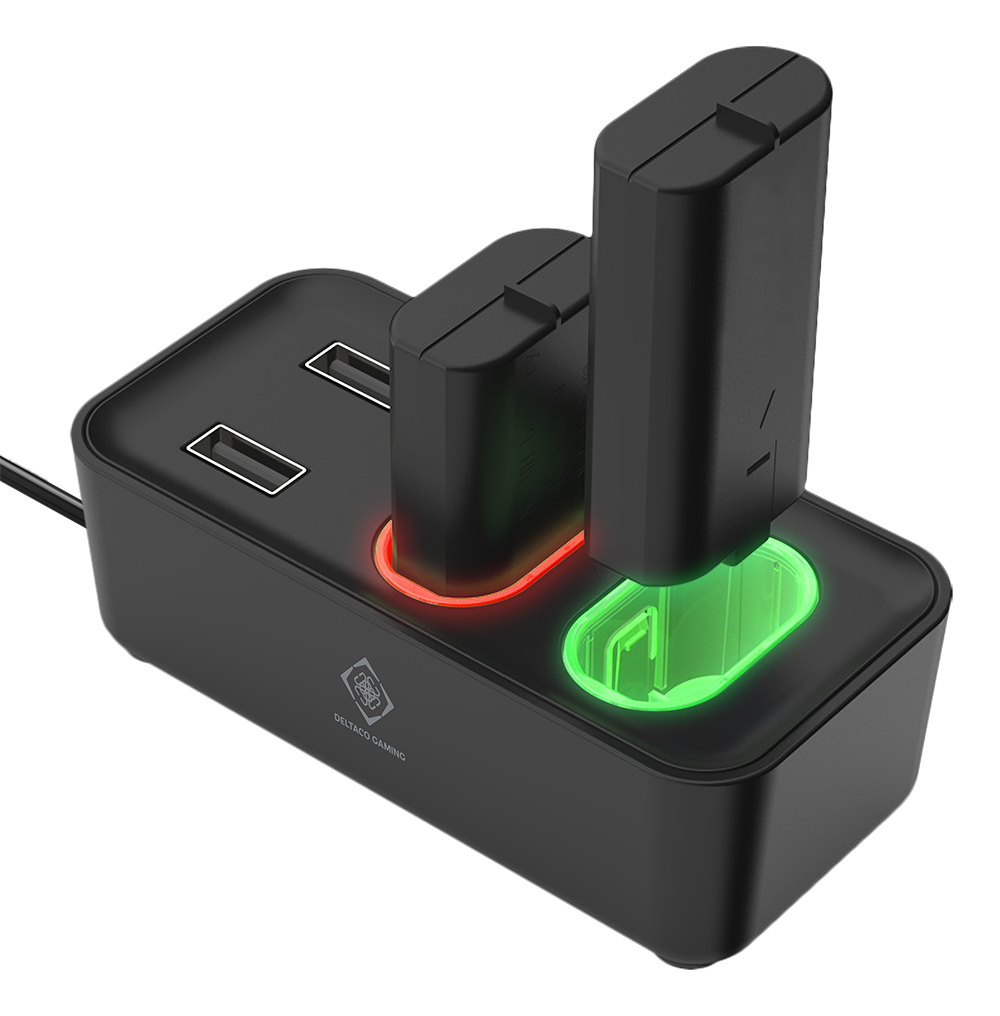 DELTACO GAMING XBOX Charging station for up to two battery packs,