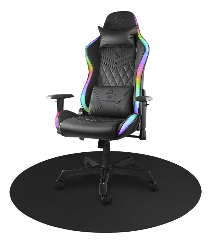 Alternativ bild 1 för DELTACO DFP410 - Stolmatta för gaming - rund - 110 cm - svart