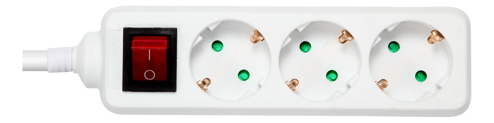 DELTACO outlet 3xCEE 7/3 1xCEE 7/7 switch 1,5m white