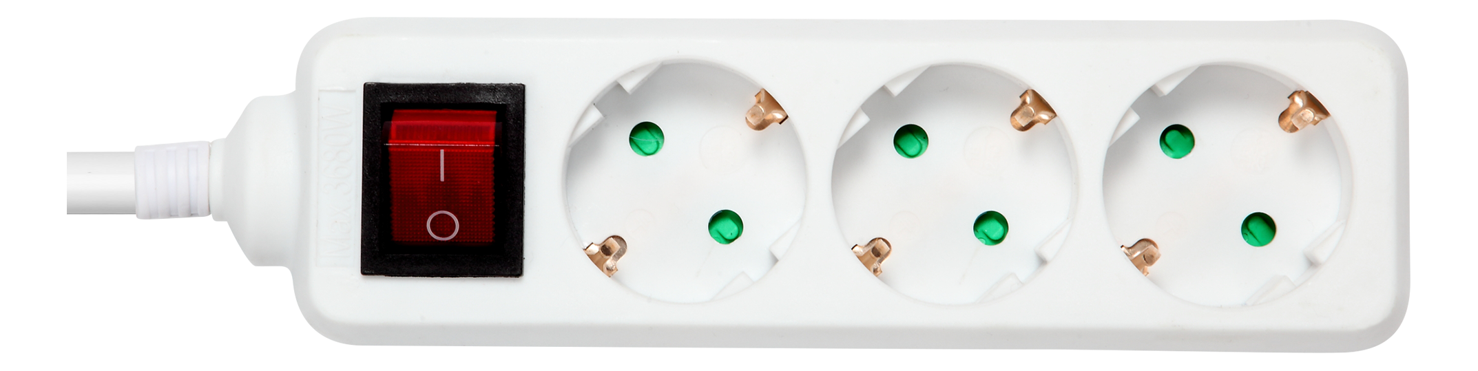 DELTACO outlet 3xCEE 7/3 1xCEE 7/7 switch 3m white