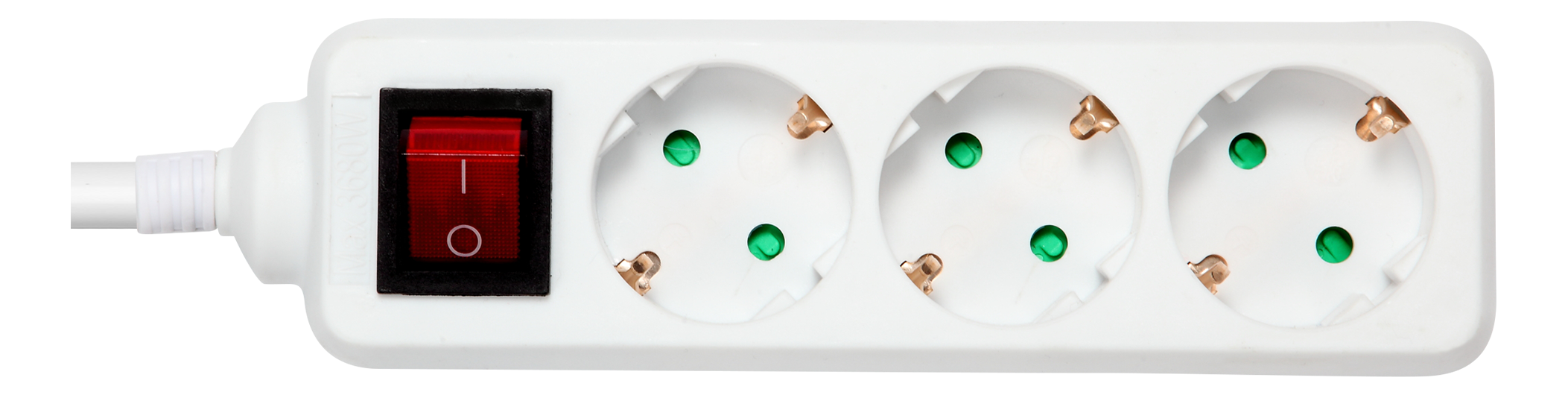 DELTACO outlet 3xCEE 7/3 1xCEE 7/7 switch 5m white