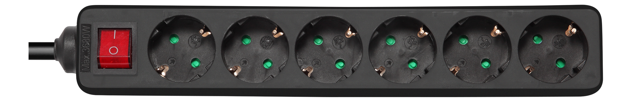 DELTACO outlet 6xCEE 7/3 1xCEE 7/7 switch 5m black