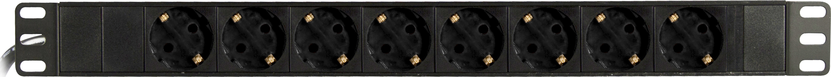 Alternativ bild 1 för DELTACO GT-8629 - Kraftdistributionsenhet (kan monteras i rack) - ingång: power CEE 7/7 - utgångskontakter: 8 - 1U - 19 - svart
