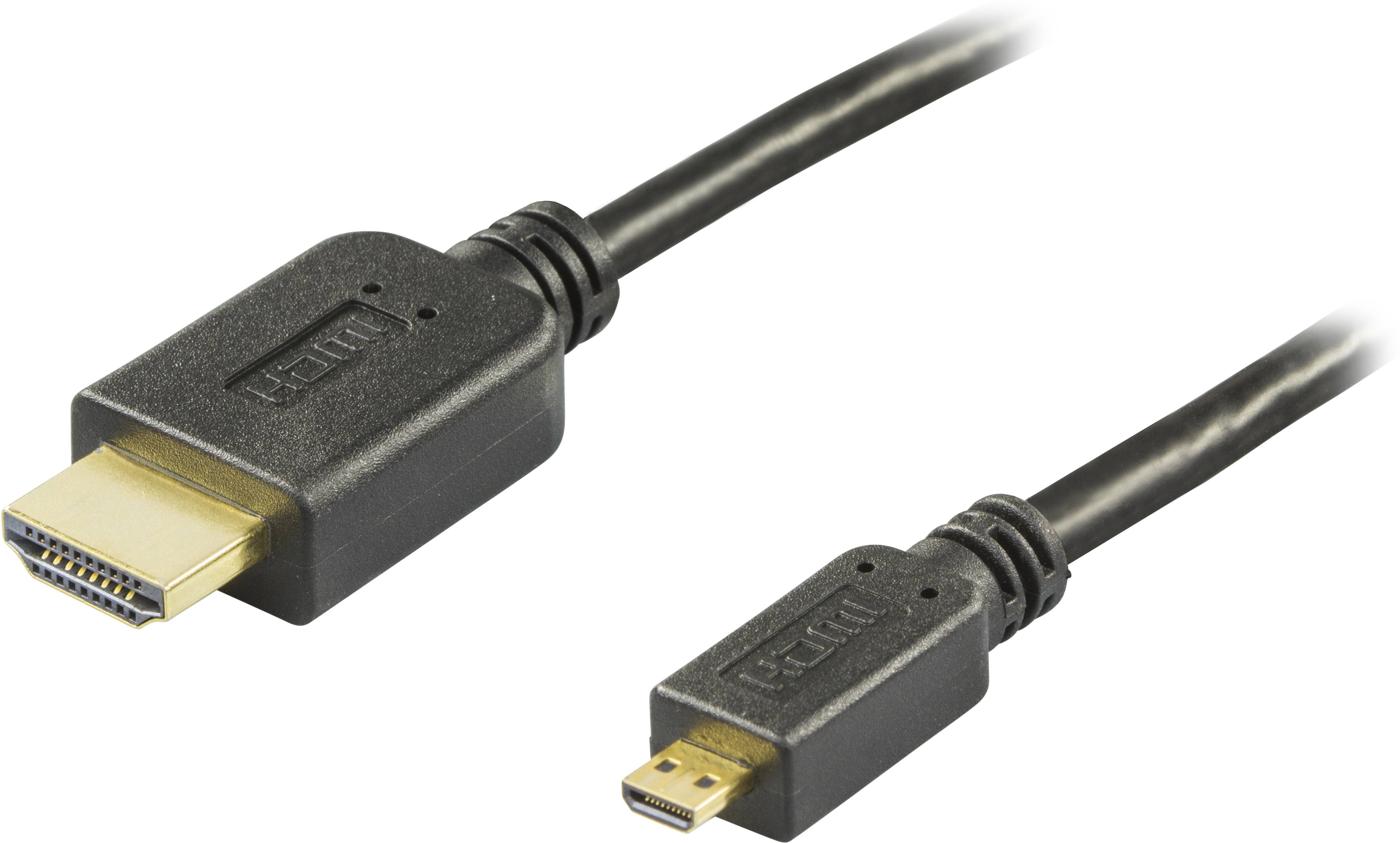 Alternativ bild 1 för Deltaco Hdmi-1053 5m Hdmi Micro Hane Hdmi Hane