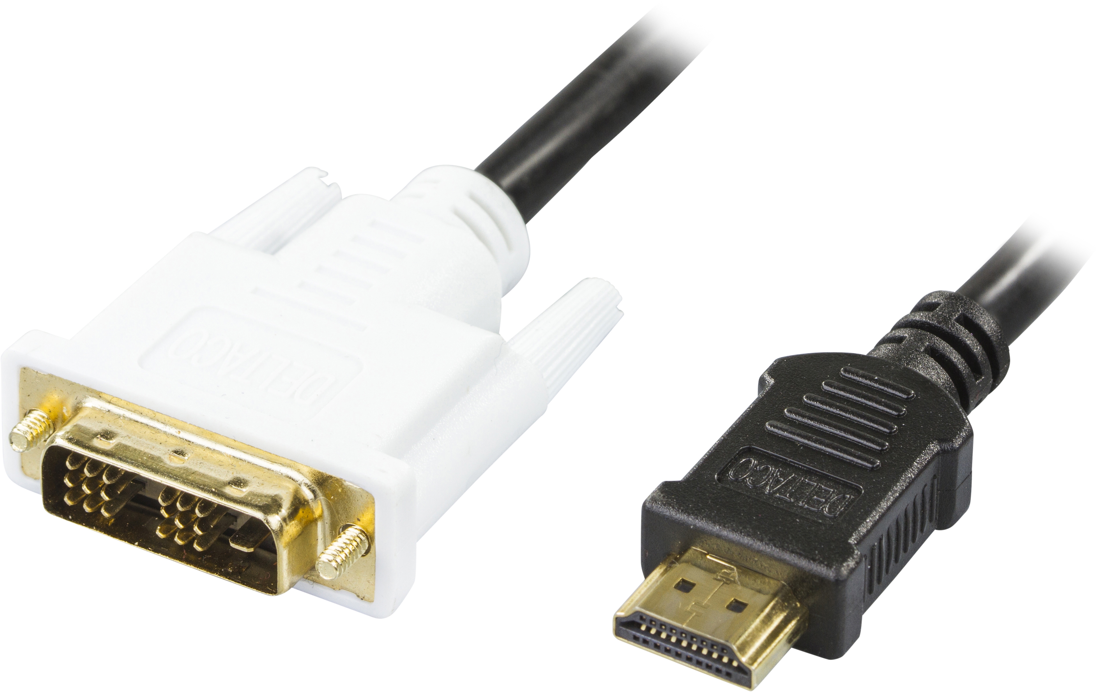 Alternativ bild 1 för DELTACO HDMI till DVI kabel, 19-pin-DVI-D Single Link, 3m, svart