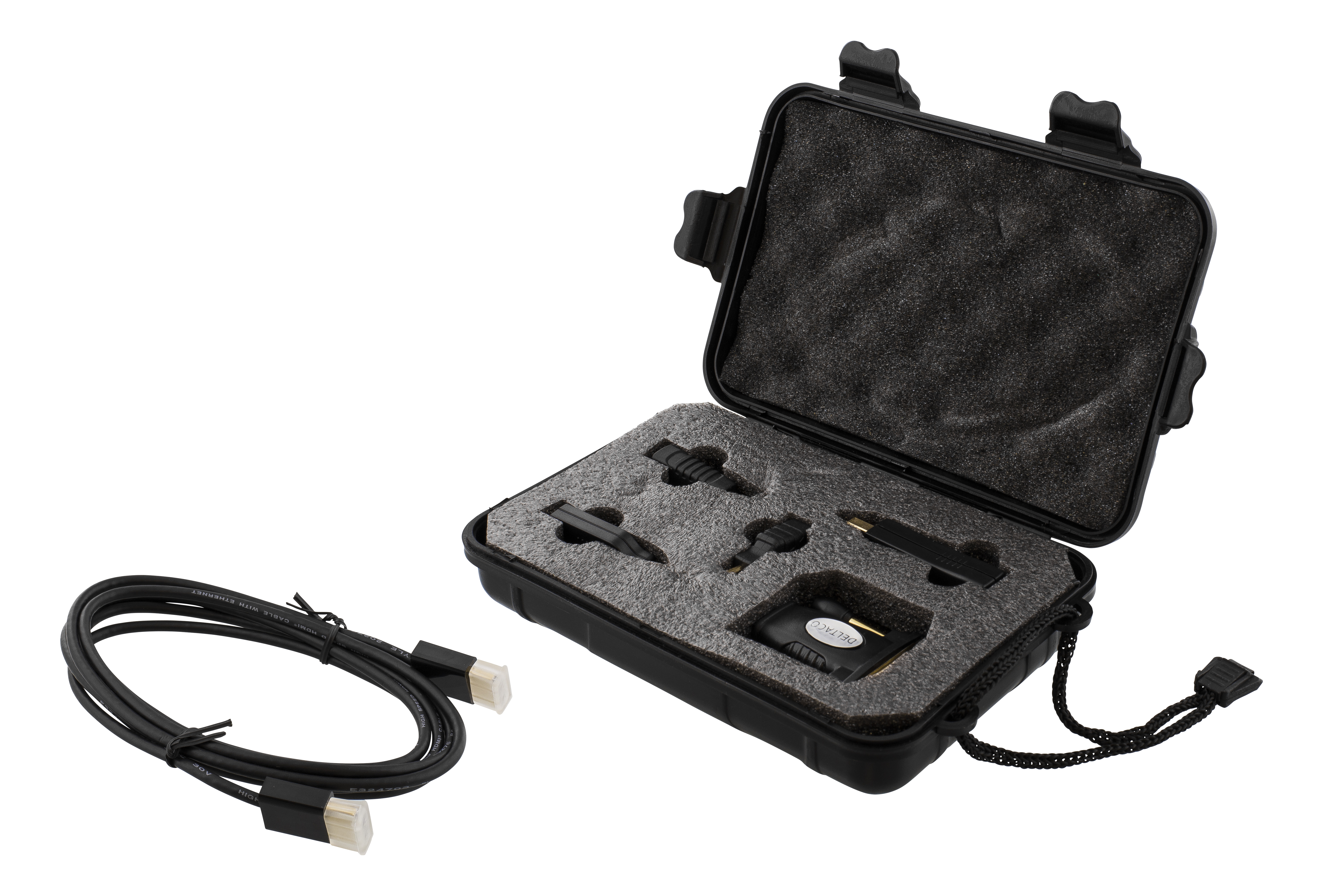 Alternativ bild 1 för DELTACO HDMI-251 - HDMI-kabel med Ethernet-kit - 2 m - svart