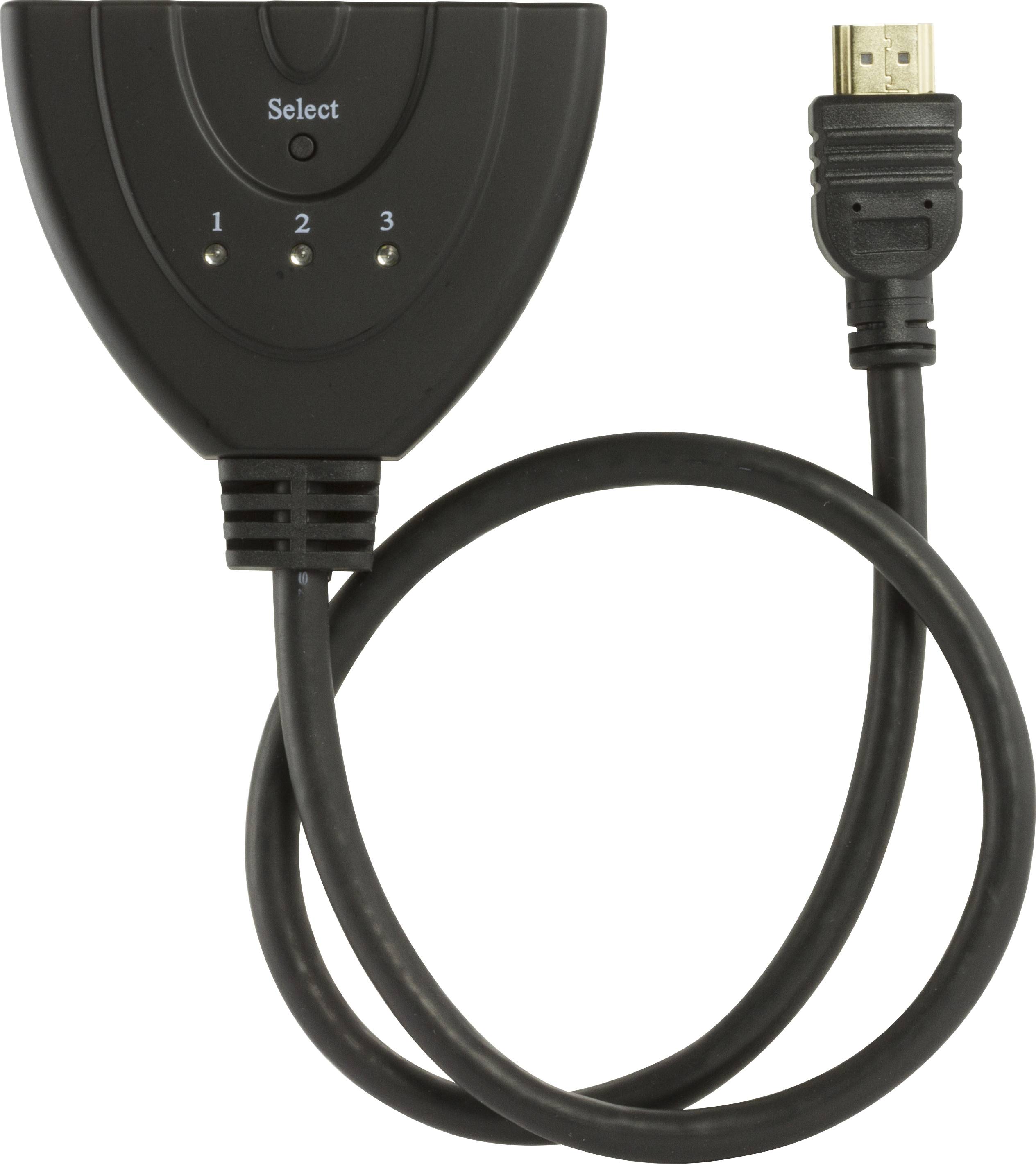 Alternativ bild 1 för Deltaco HDMI-7001 - video-/ljudomkopplare - 3 po