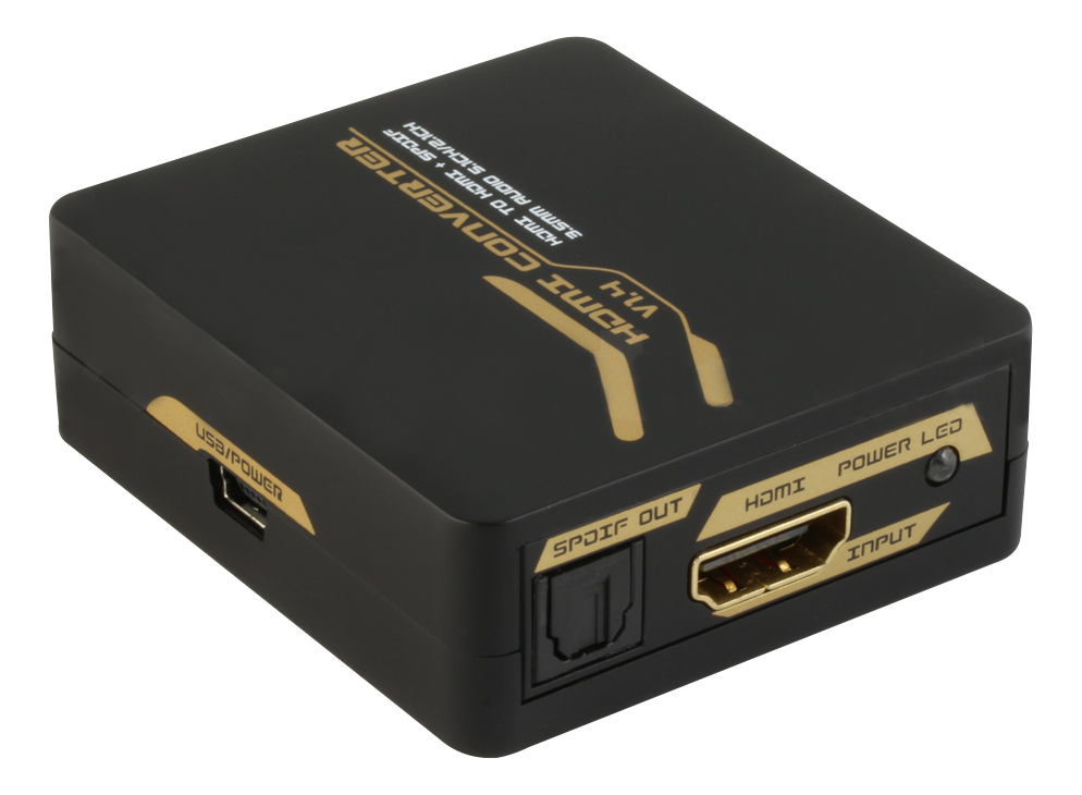 HDMI - HDMI +SPDIF/3,5mm omvandlare, Ultra HD 30Hz, 5.1/2.1, svart
