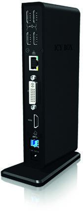 ICY BOX IB-DK2241AC, dockningsstation för bärbara datorer, USB 3.0,