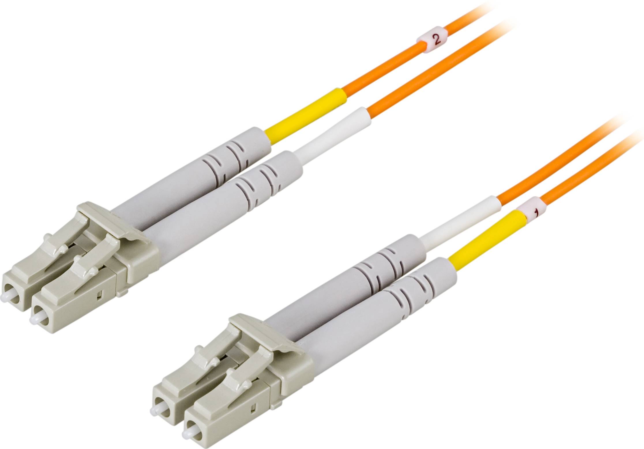 DELTACO OM1 fiberkabel, LC - LC, duplex, UPC, 62,5/125, 1,5m, orange