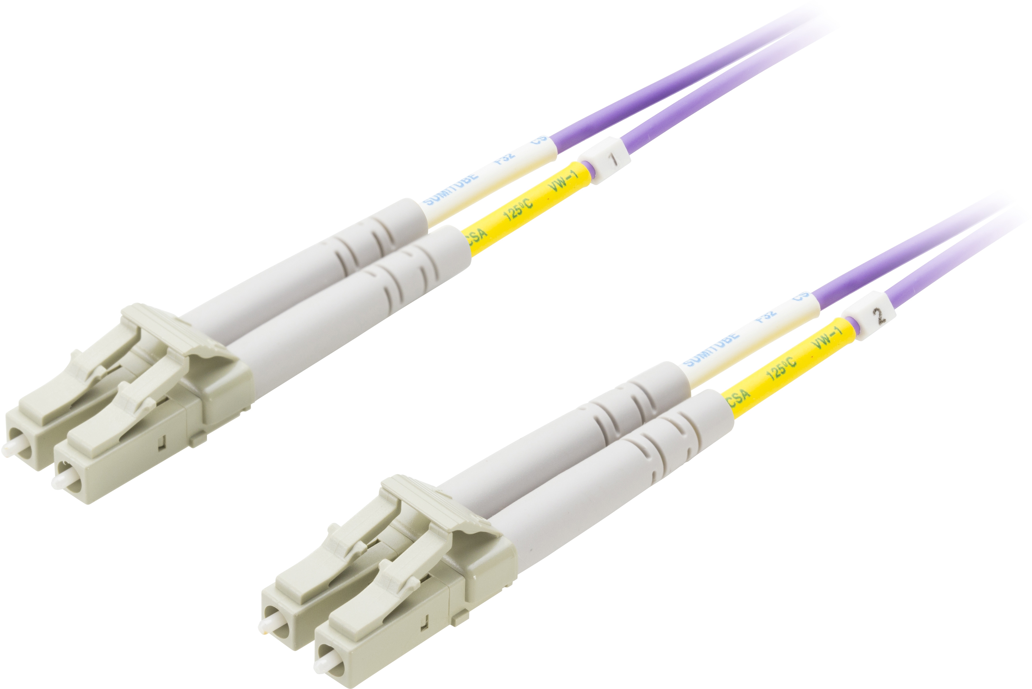 DELTACO fiberkablage, LC - LC, 50/125, OM4, duplex, multimode, 0,5m