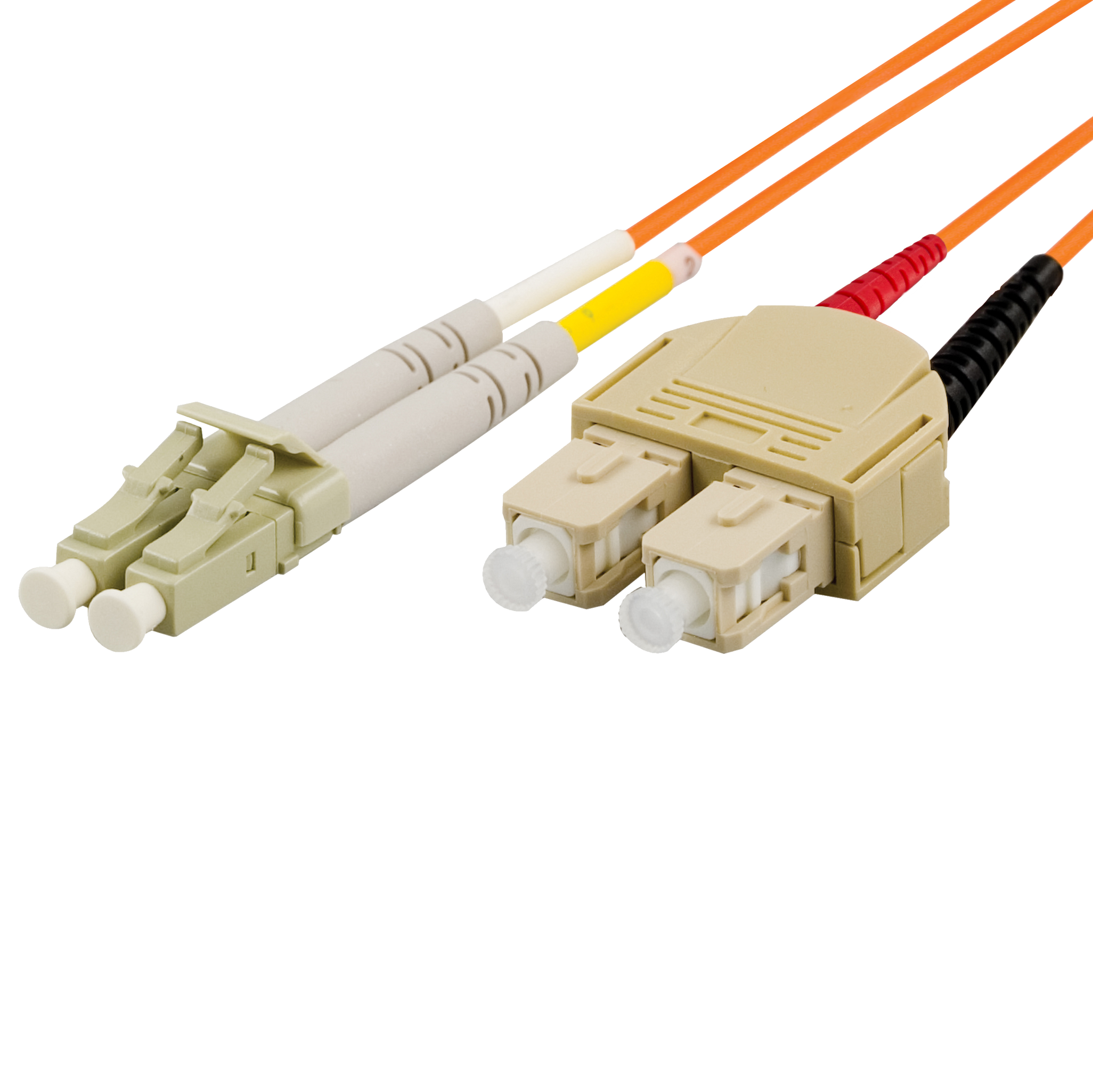 DELTACO OM2 fiberkabel, LC - SC, duplex, UPC, 50/125, 7m, orange