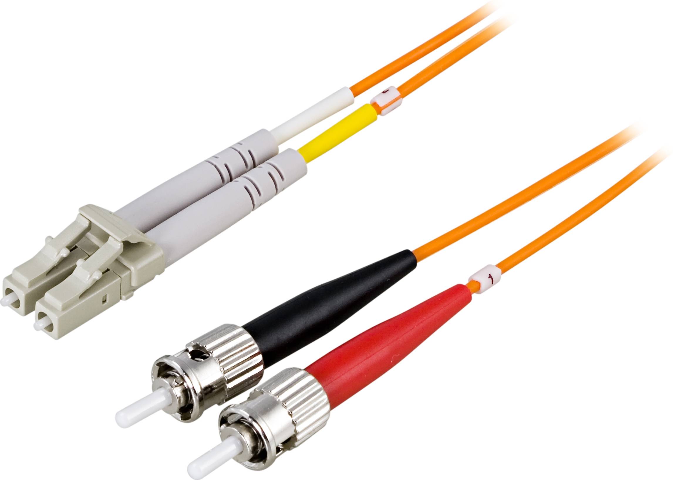 DELTACO OM1 fiberkabel, LC - ST, duplex, UPC, 62,5/125, 1m, orange