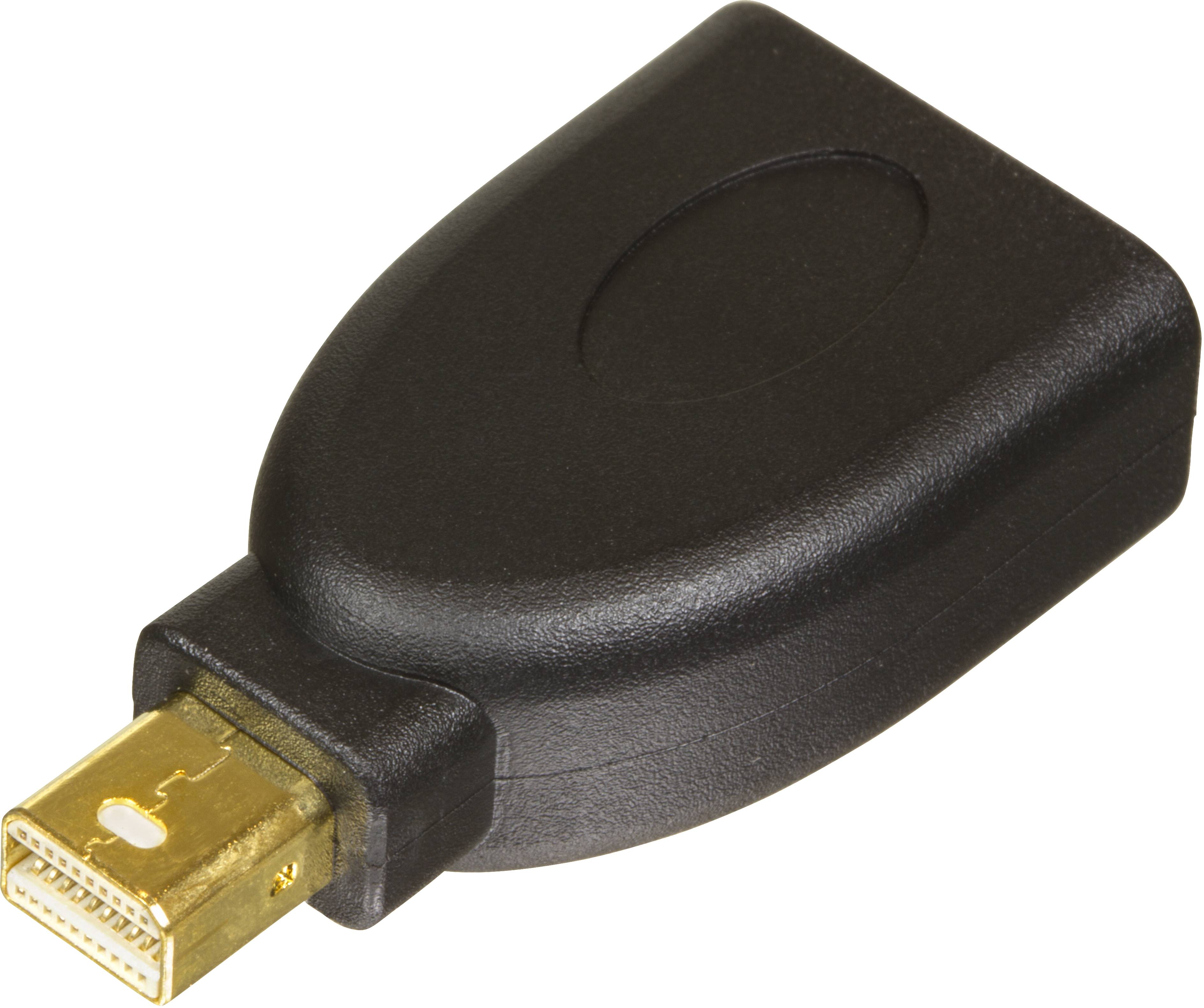 DELTACO DisplayPort-adapter, Mini Displayport - Displayport, Ultra HD,
