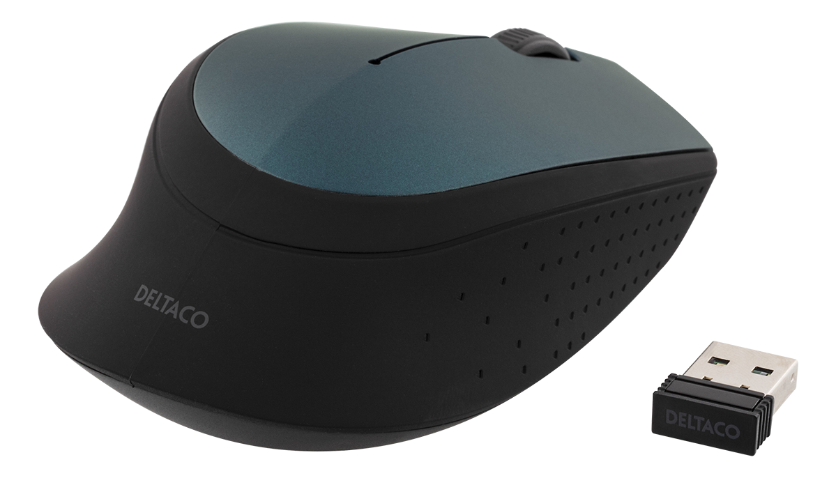 Alternativ bild 1 för Deltaco MS-461 - Mouse optical 2 buttons wireless USB Black/Grey - Mouse - Optic - 2 knappar - Svart