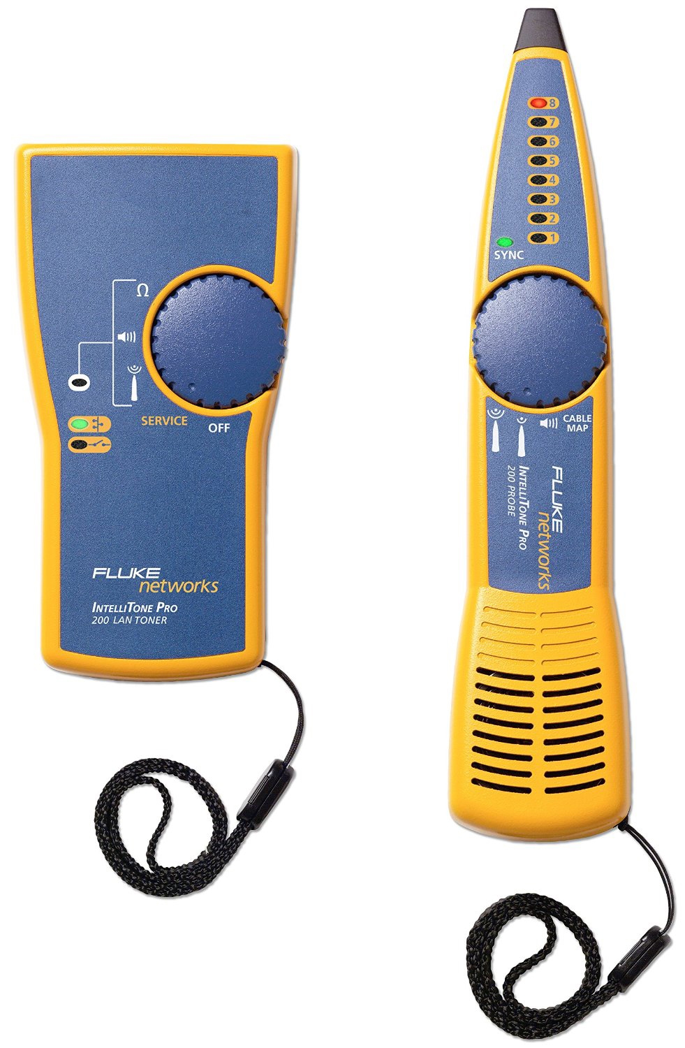 Fluke IntelliTone Pro 200 LAN Kit, Toner+Probe, gul/blå