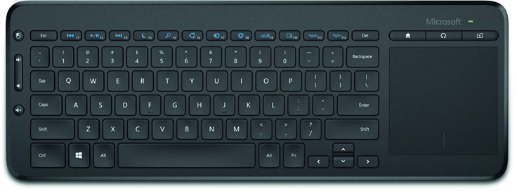 Microsoft All-in-One Media Keyboard, trådlöst, USB, nanomottagare, s