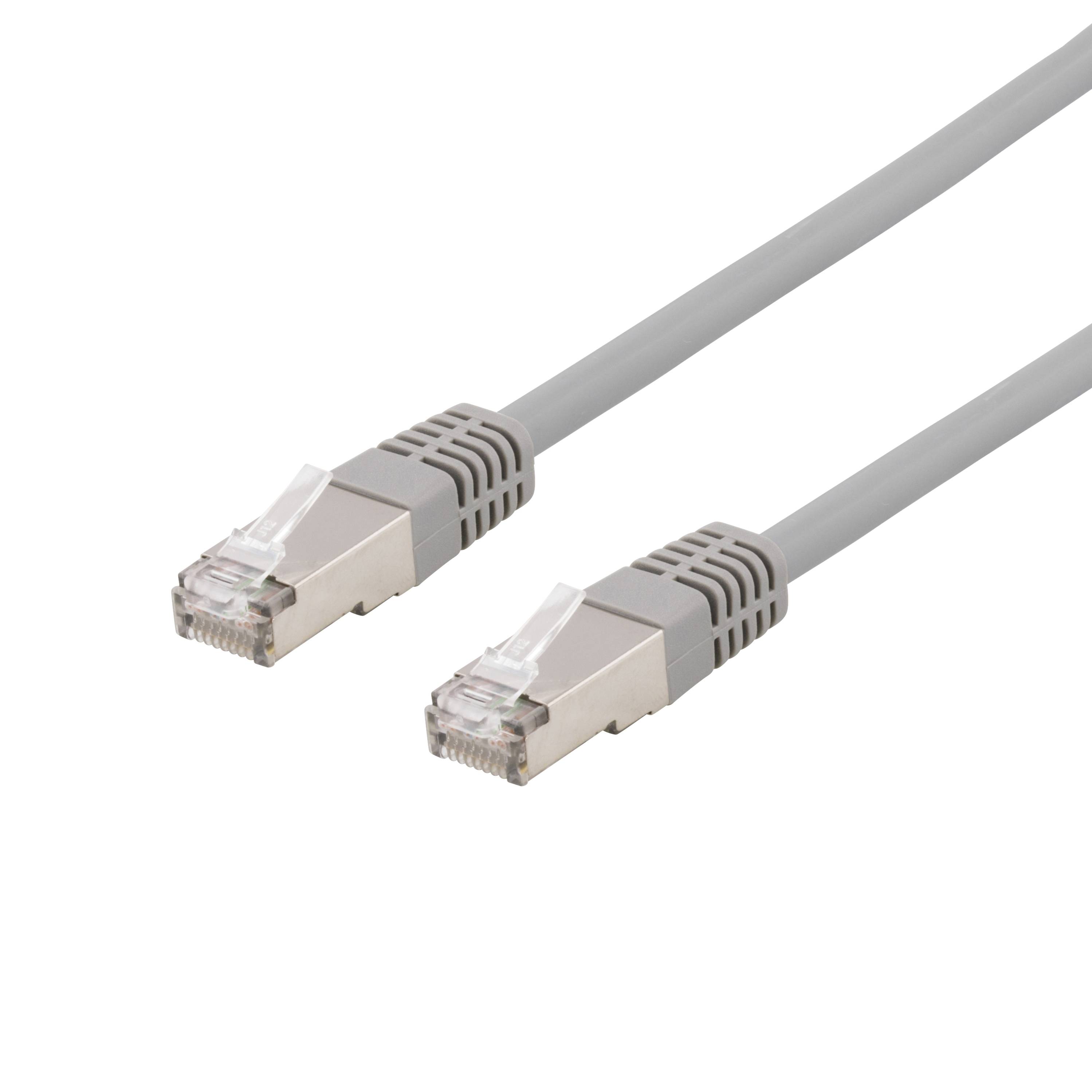 DELTACO S/FTP Cat6 patchkabel, LSZH, 15m, grå