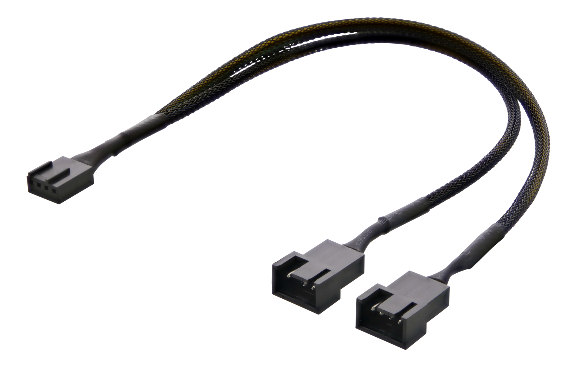 Alternativ bild 1 för DELTACO - Strömdelare - 4-stifts fläktkontakt (hane) till 4-stifts fläktkontakt (hona)