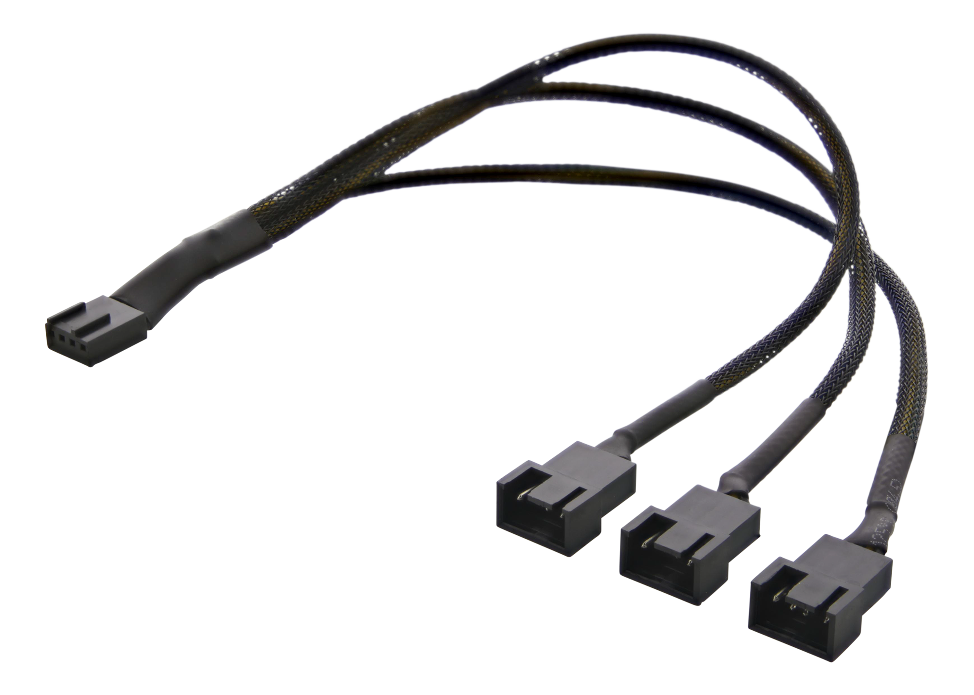 Alternativ bild 1 för DELTACO - Strömdelare - 4-stifts fläktkontakt (hane) till 4-stifts fläktkontakt (hona) - 30 cm - svart