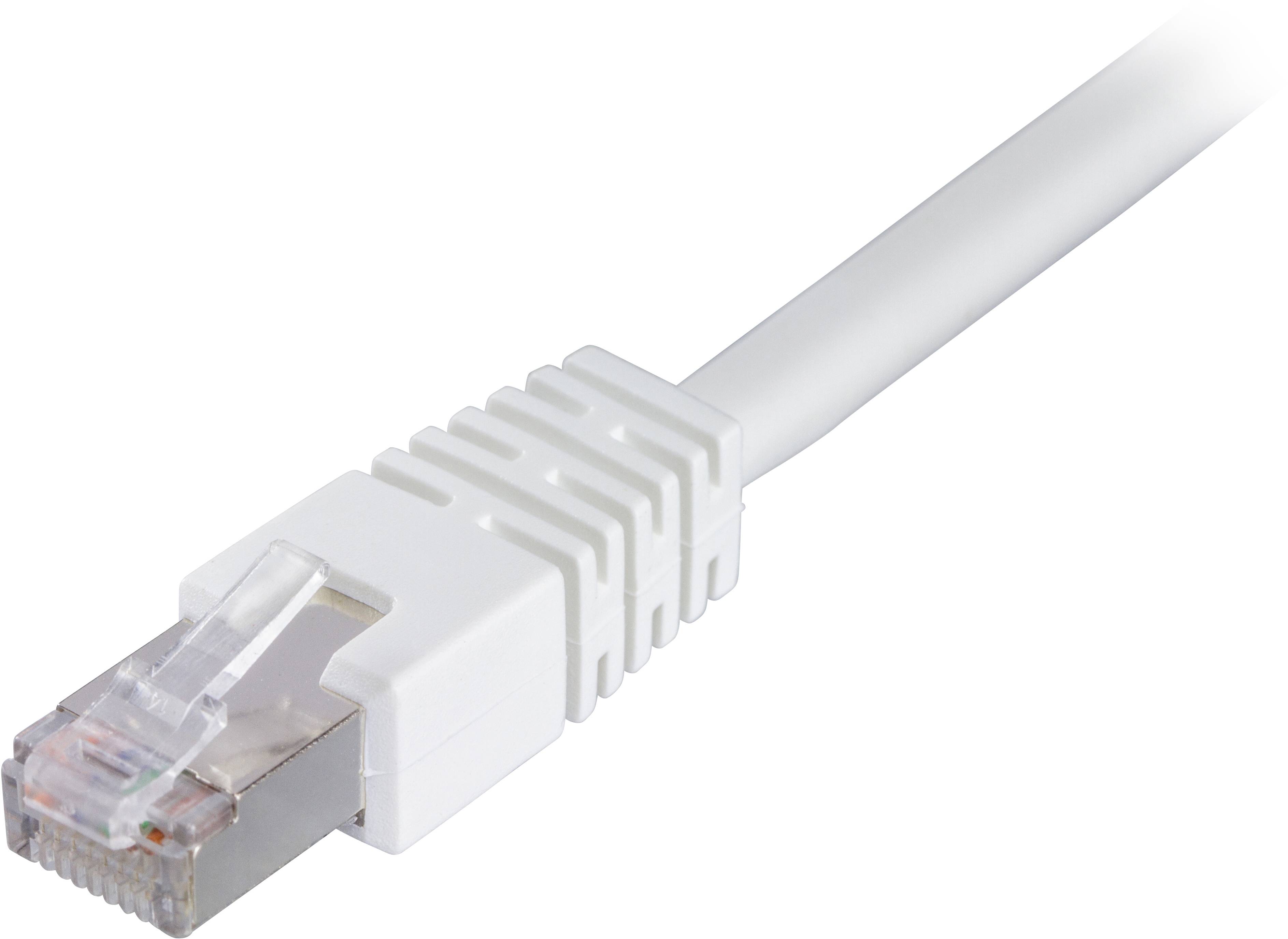 DELTACO F/UTP Cat6 patchkabel, LSZH, 1m, vit