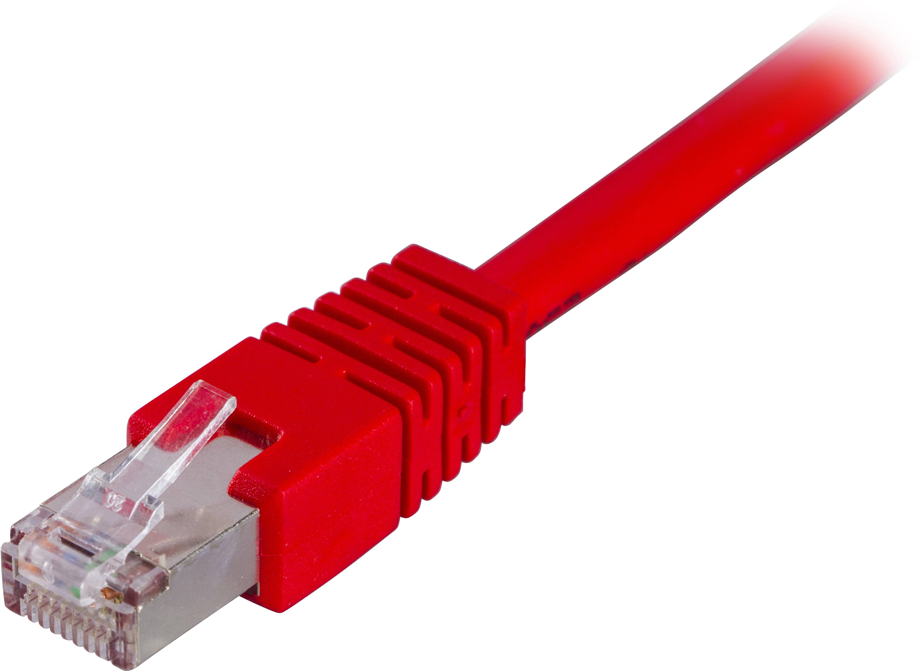 DELTACO F/UTP Cat6 patchkabel, LSZH, 2m, röd