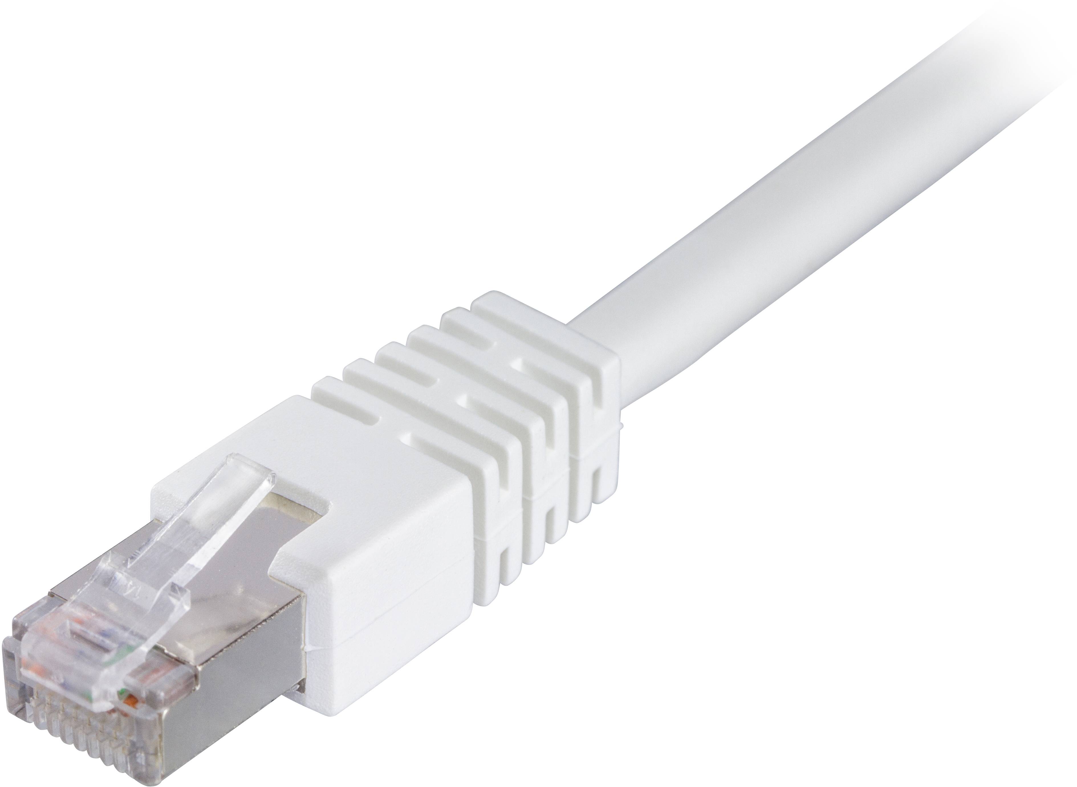 DELTACO F/UTP Cat6 patchkabel, LSZH, 50m, vit