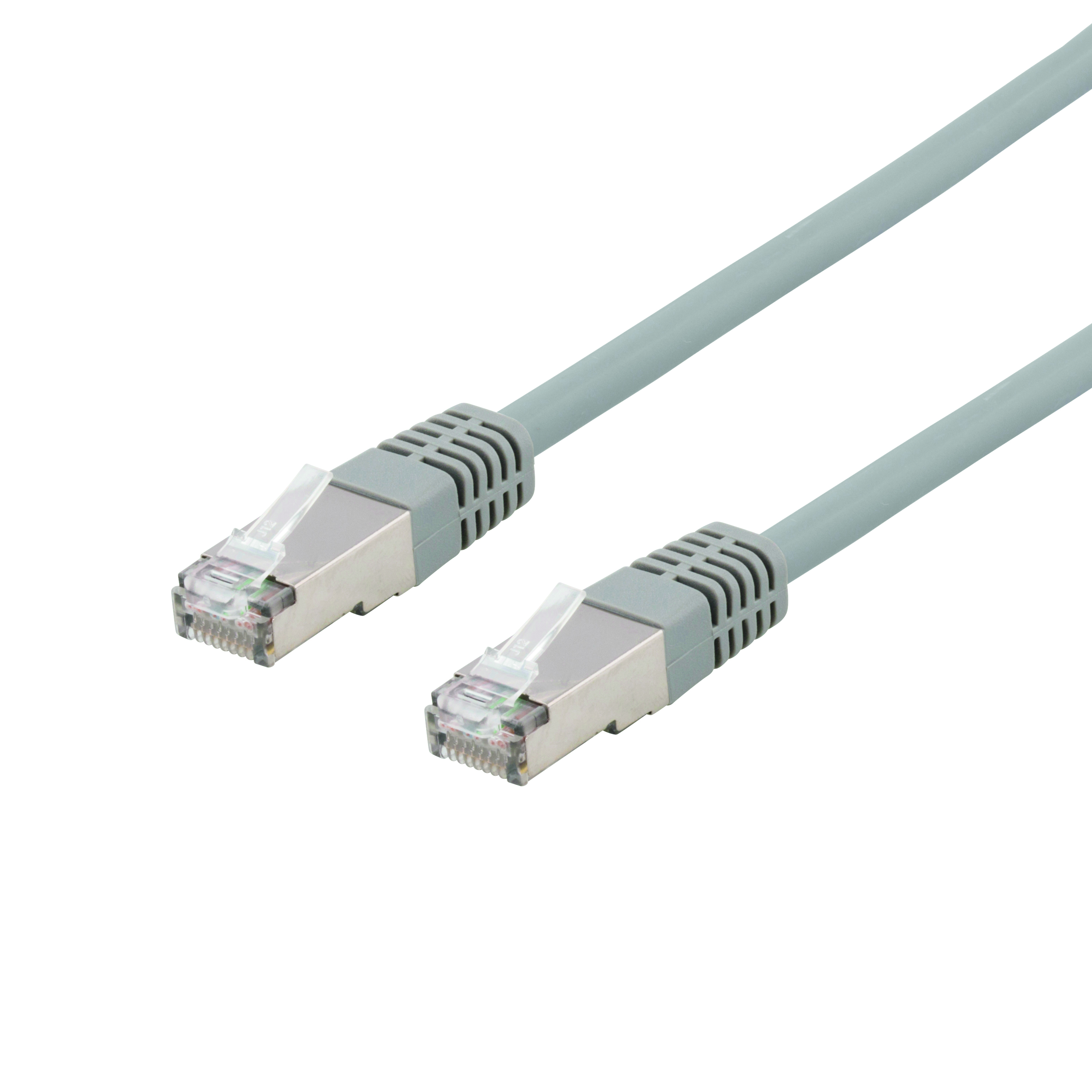 DELTACO U/FTP Cat6a patchkabel, LSZH, 5m, grå
