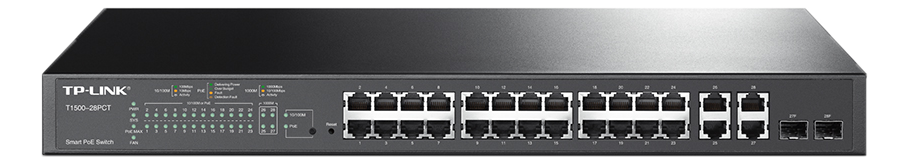 TP-Link 24-Port 10/100Mbps, 4-port Gigabit POE, Smart Switch, 2 SFP
